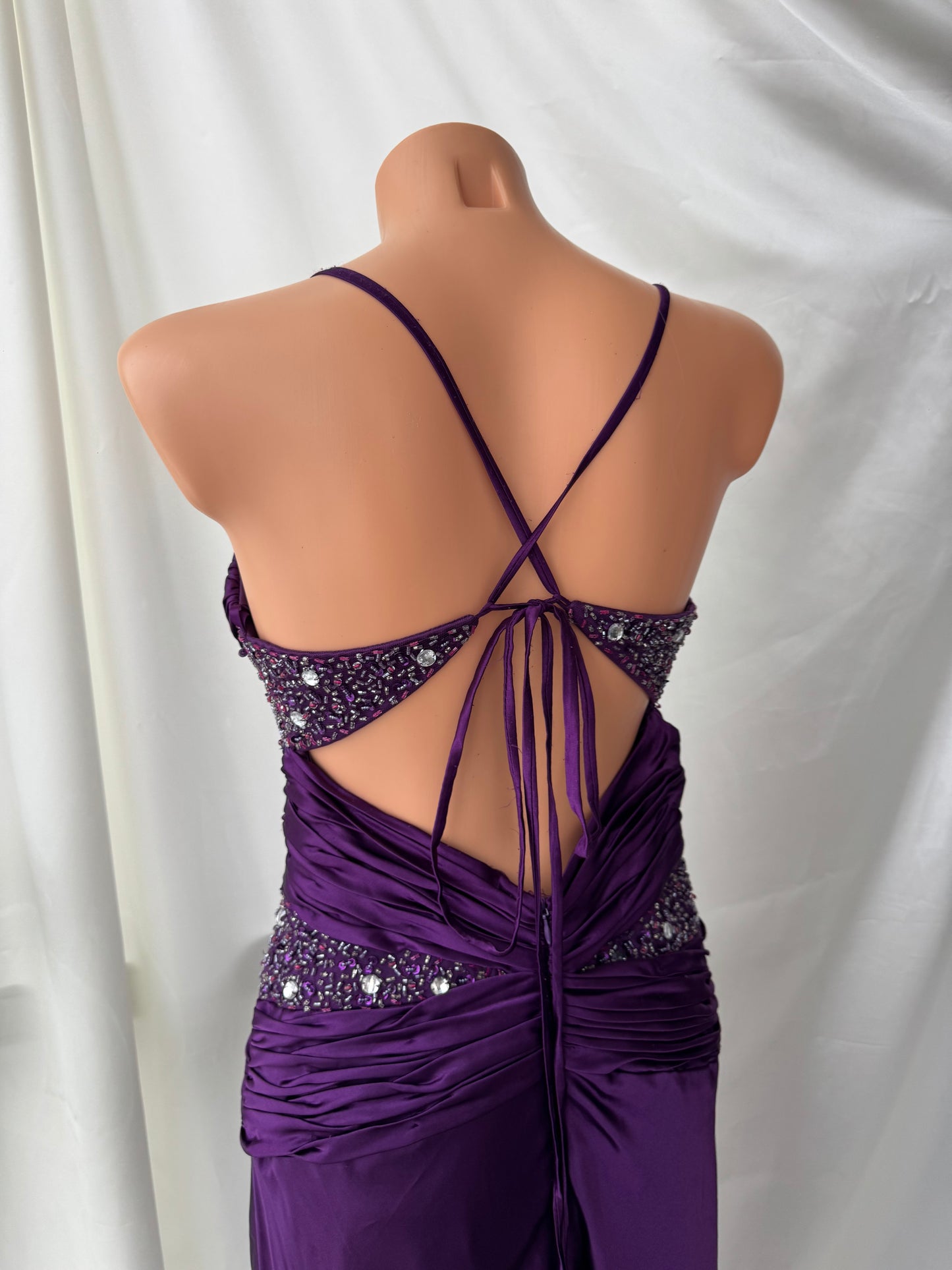 Long Purple Beaded Dress