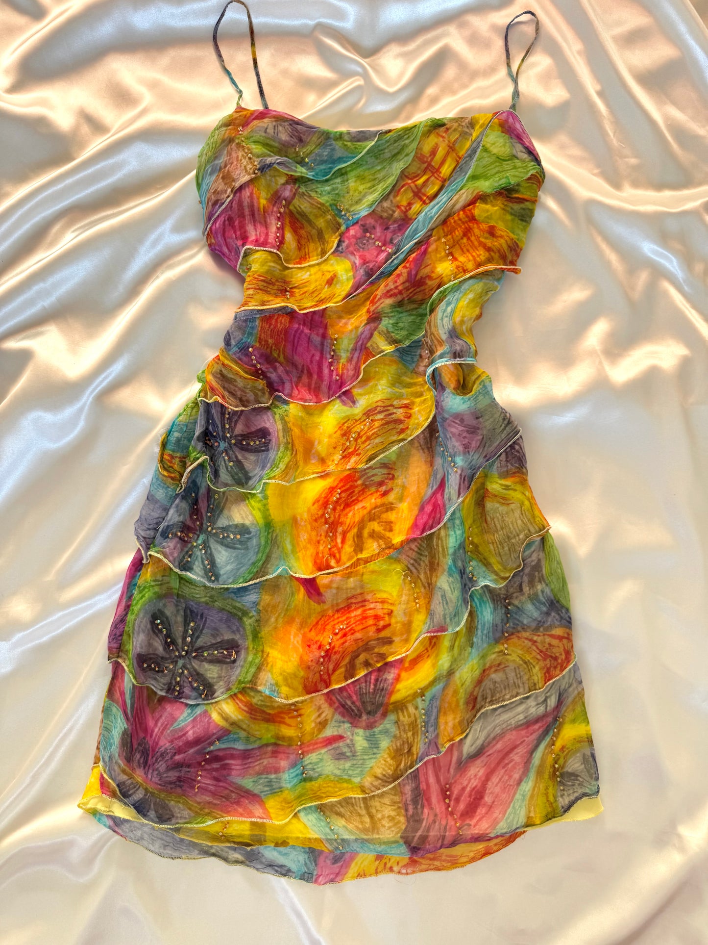 Colorful Floral Mini Rene Derhy Vintage dress
