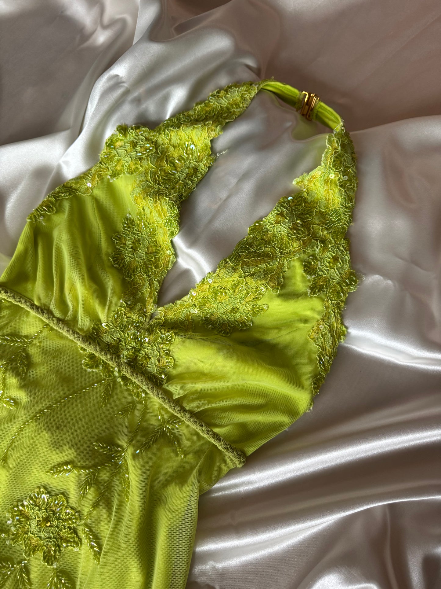 Green Beaded Lace Vintage Aftershock Summer Dress