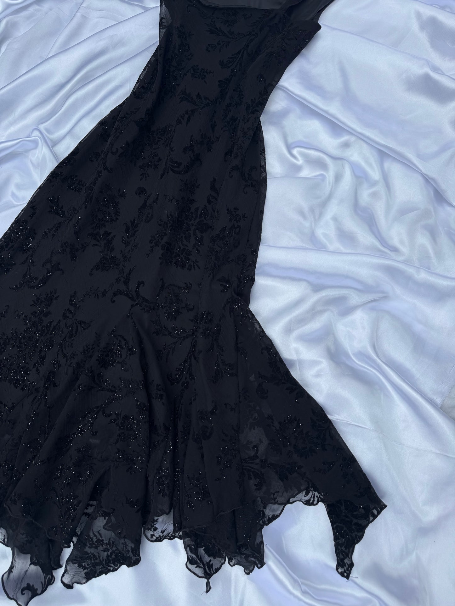 Black Floral Sparkly Gothic Vintage Dress