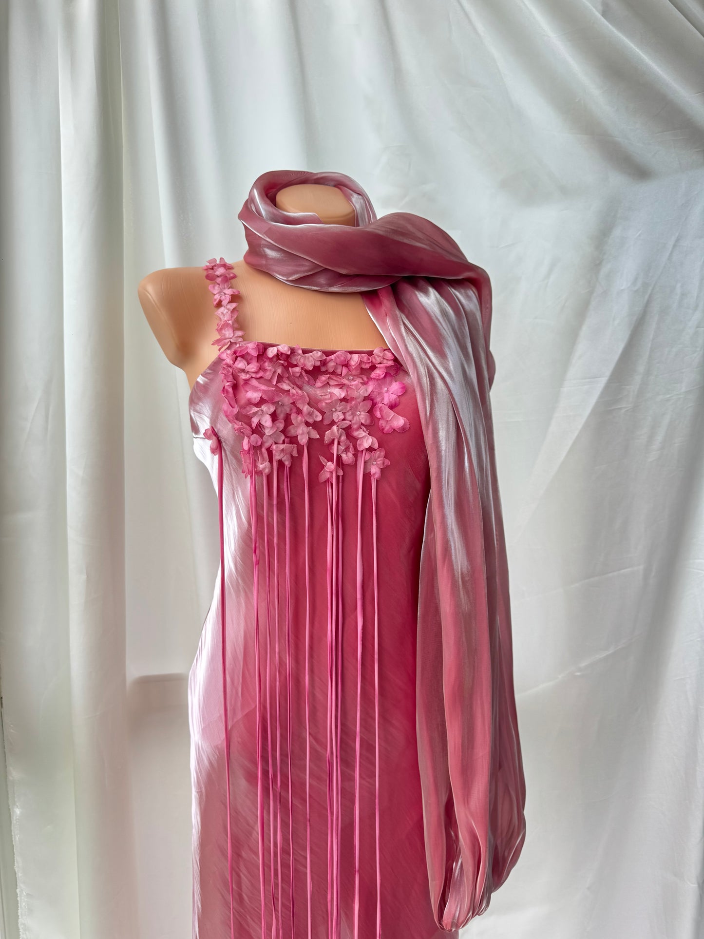 Gorgeous Pink Floral Vintage Dress