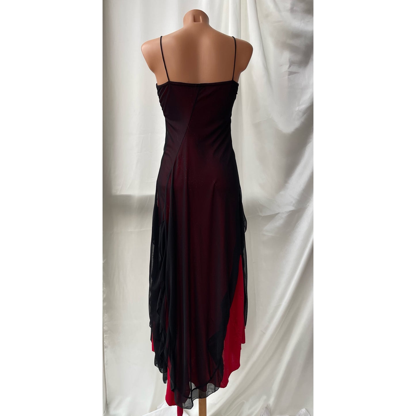 Spectacular Black & Red Sparkly Vintage Dress