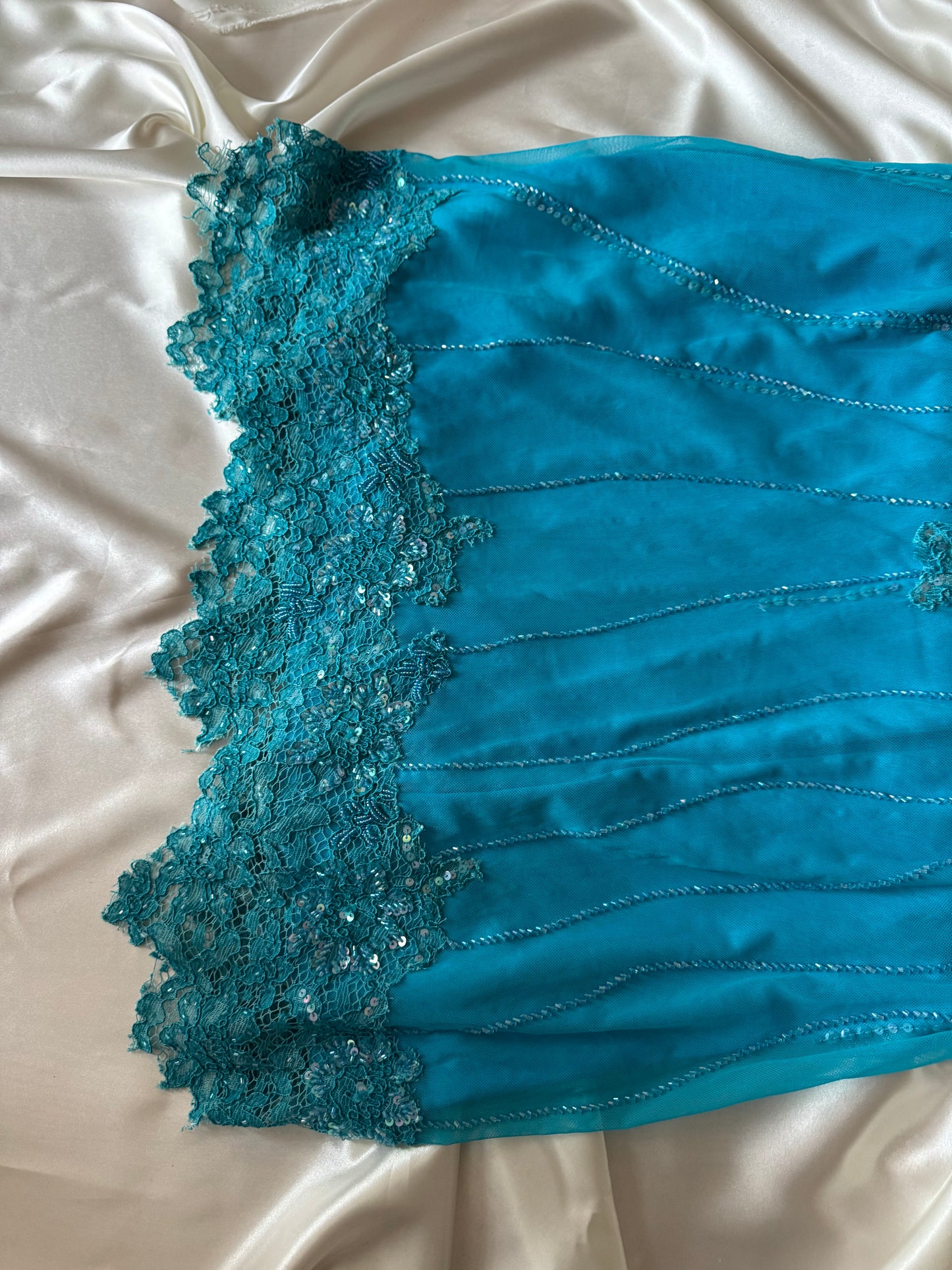 Spectacular Blue Vintage Beaded Dress