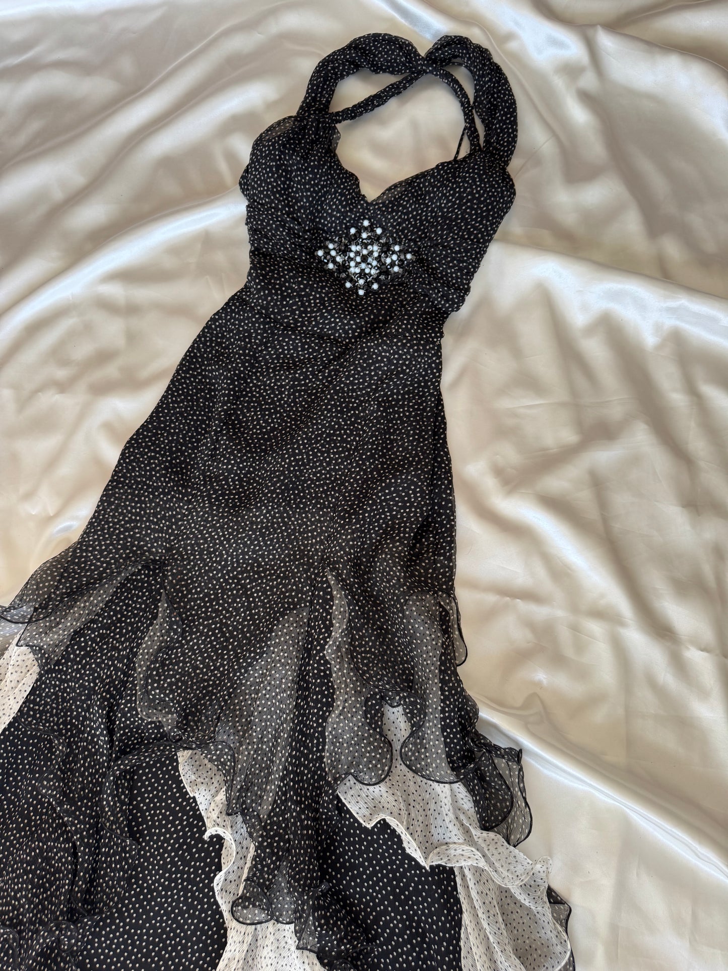 Spectacular Black Polkadot Ruffle Dress