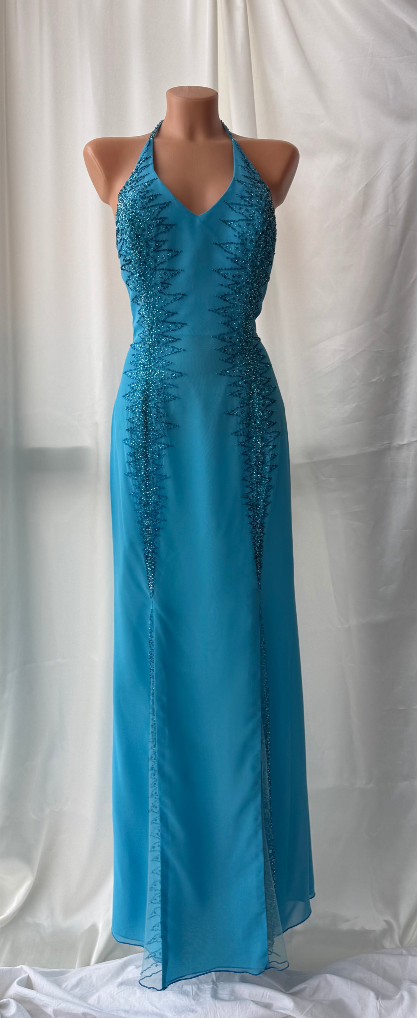 Absolutely Beautiful Light Blue Vintage Beaded Dress