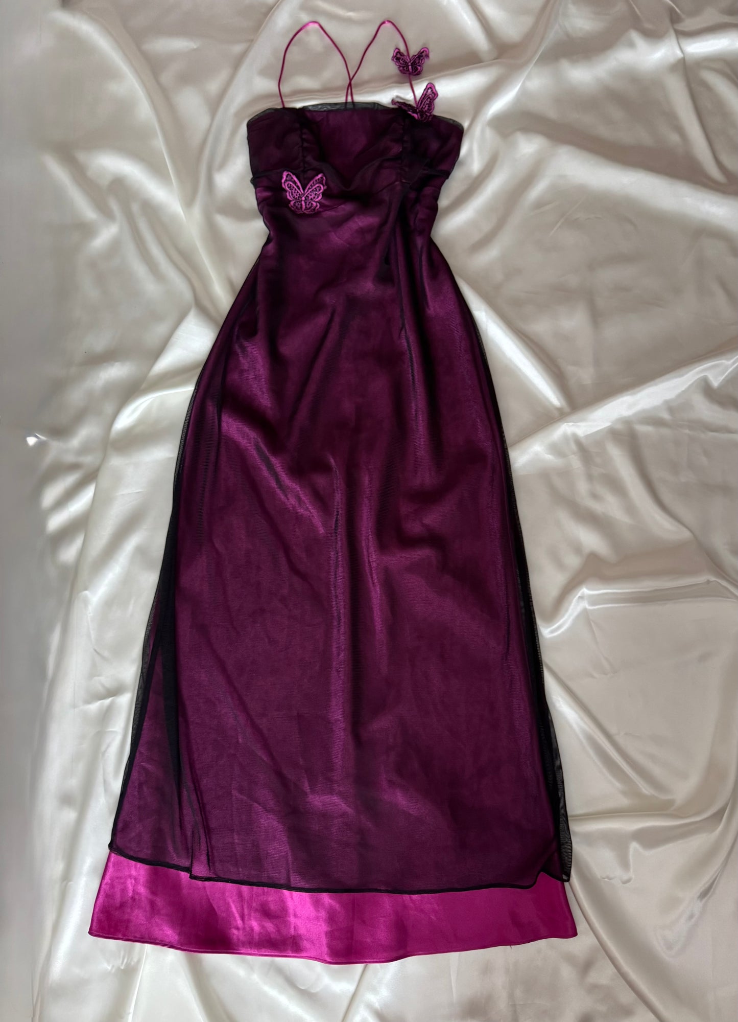 Gorgeous Purple Butterfly Vintage Royal Gown