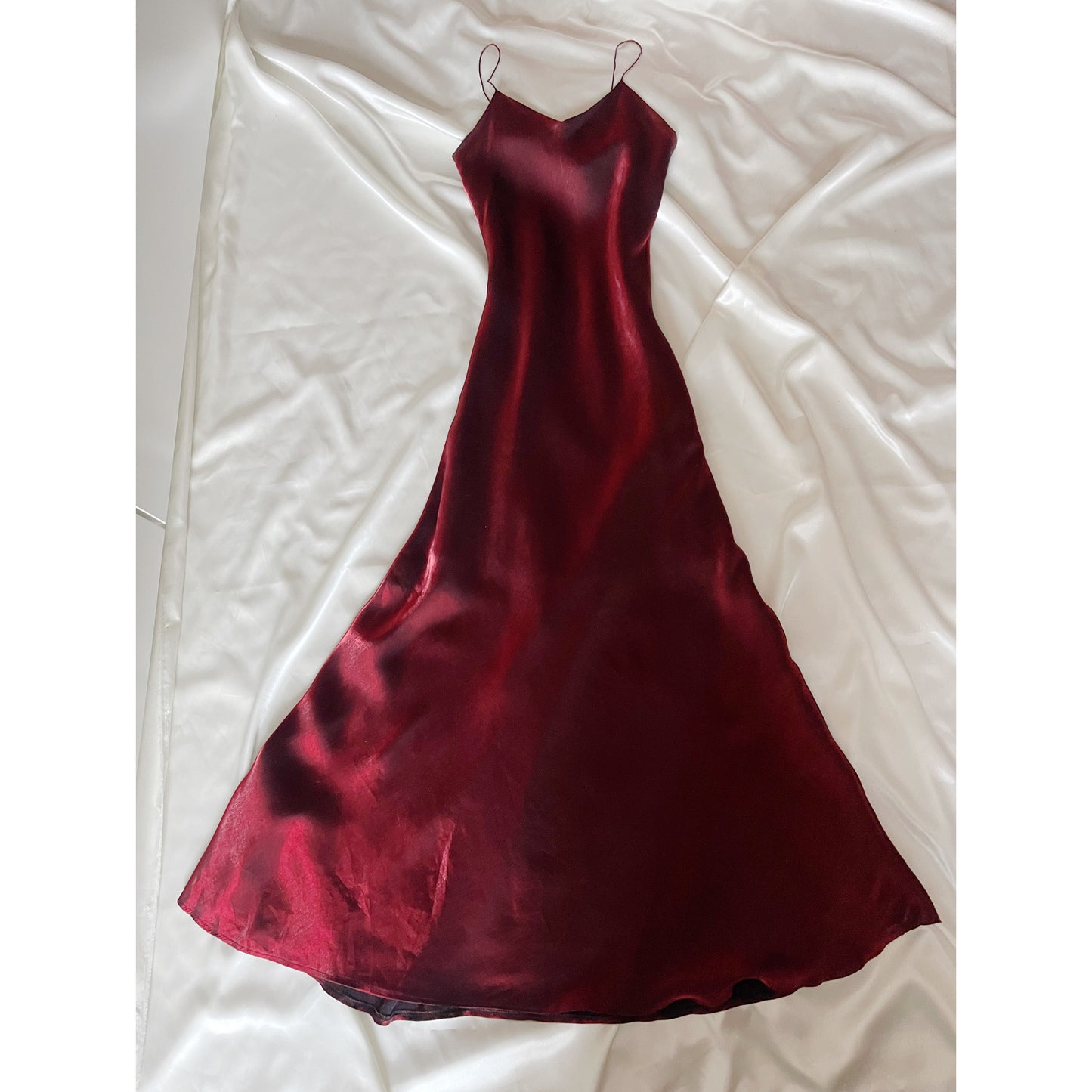 Dark Red Vampy Long Vintage Satin Gown