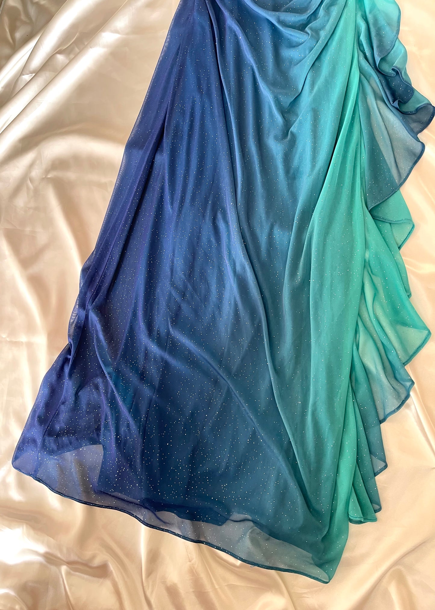 Sparkly Ombre Blue & Turquoise Vintage Dress