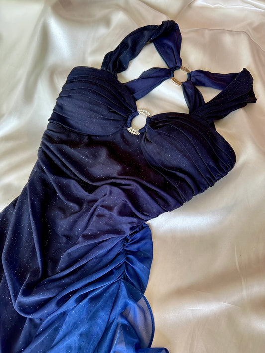 Sparkly Ombre Blue Vintage Dress