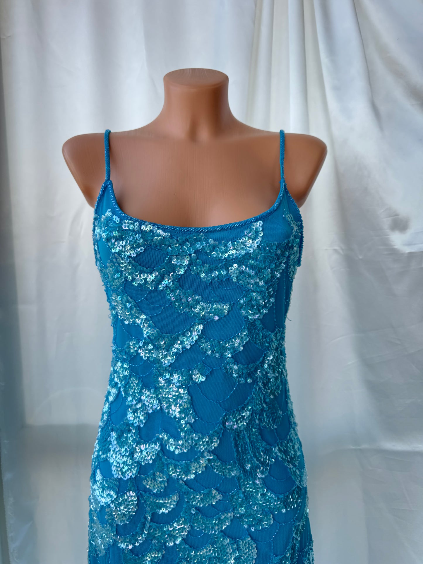 Absolutely Beautiful Sequin Light Blue Vintage Dress