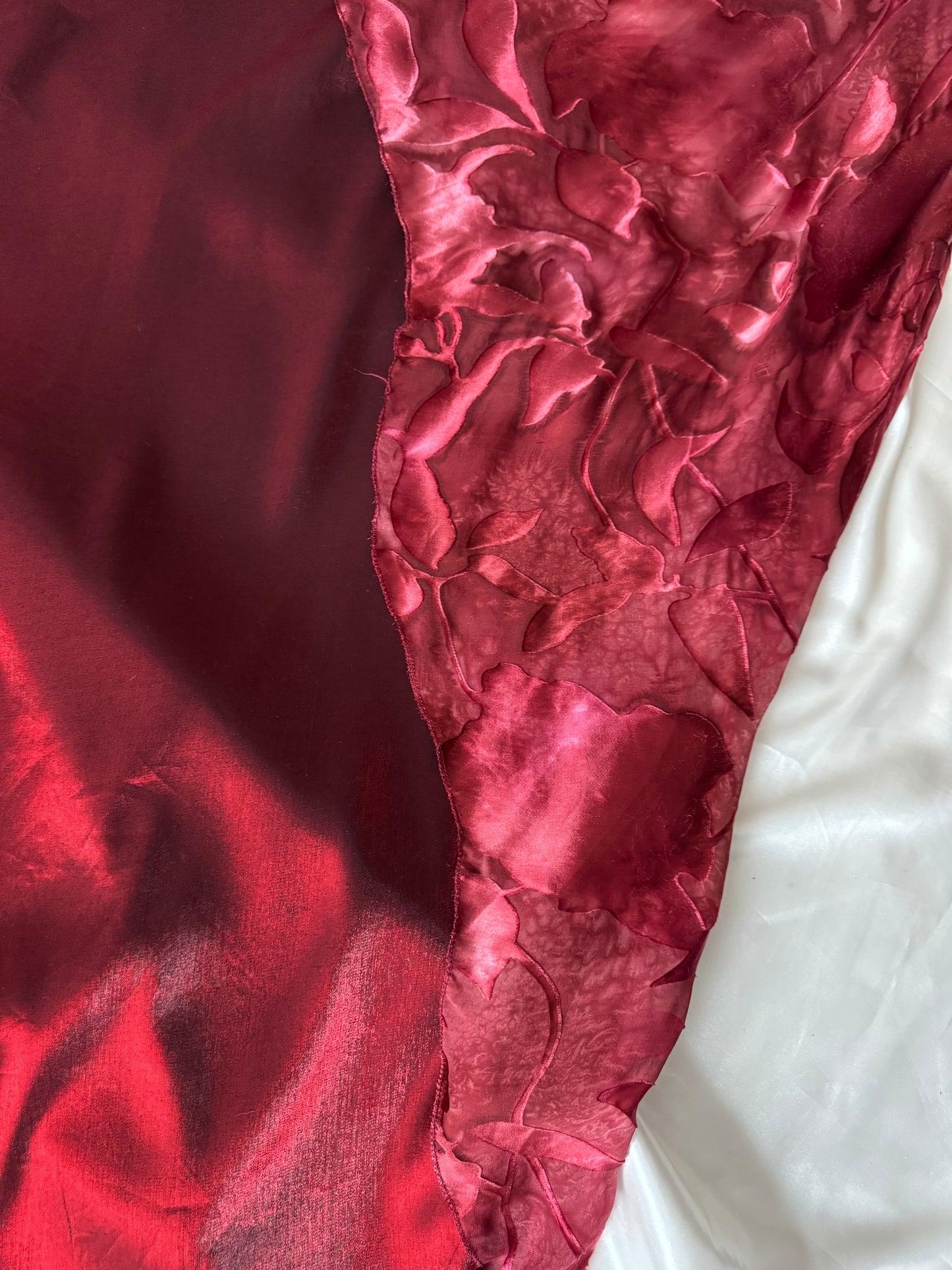Dark Red Vampy Long Vintage Satin Gown