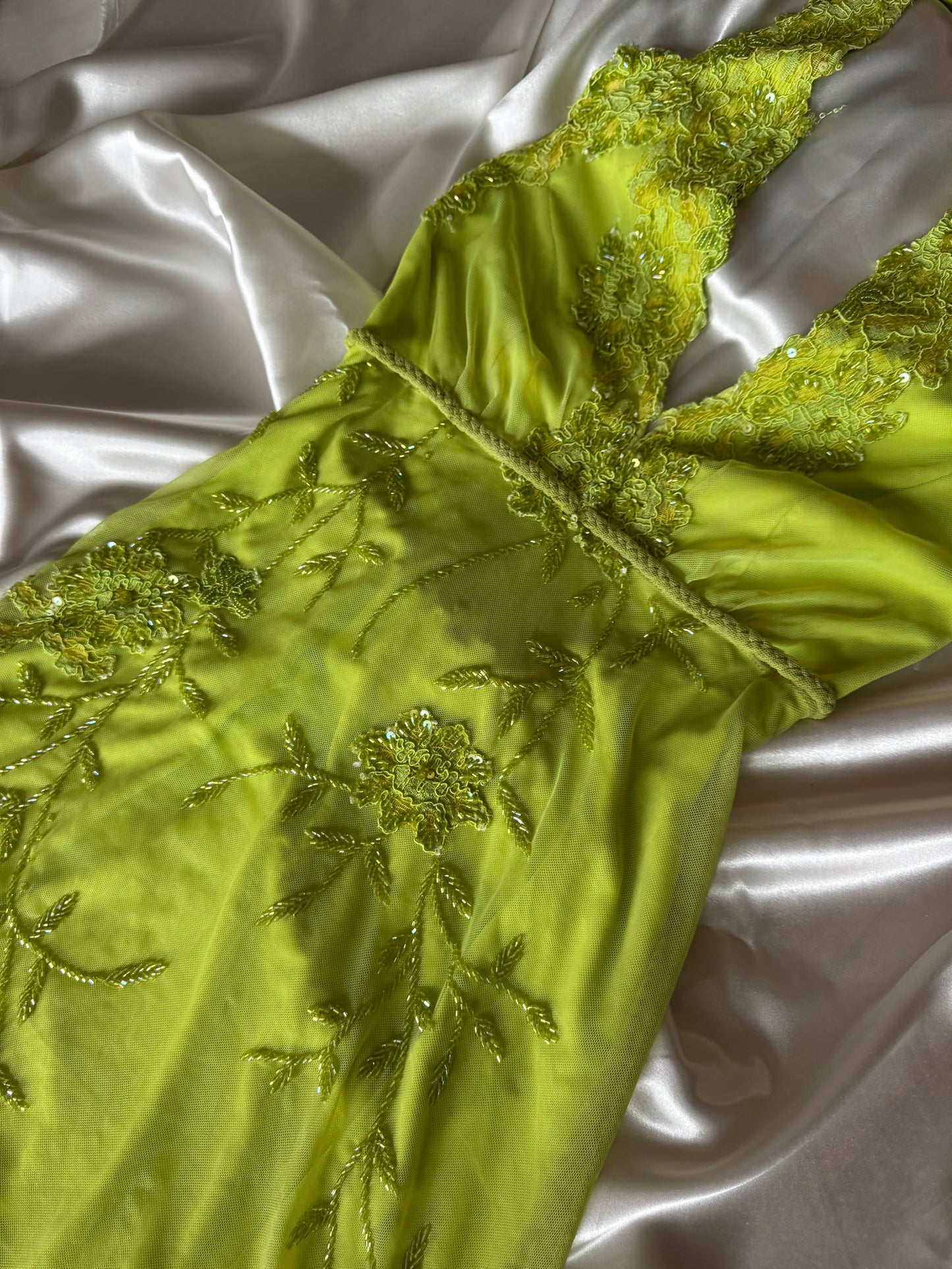 Green Beaded Lace Vintage Aftershock Summer Dress