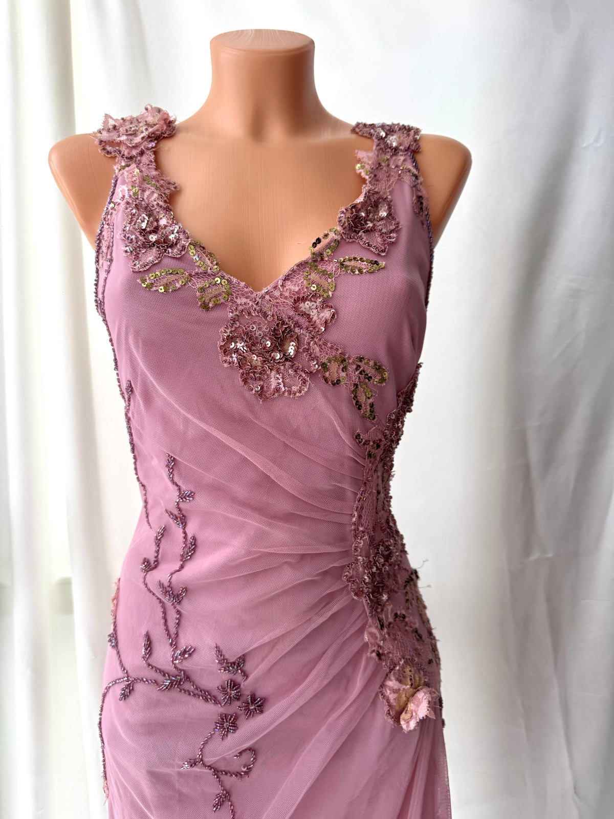 Gorgeous Pink Floral Vintage Dress