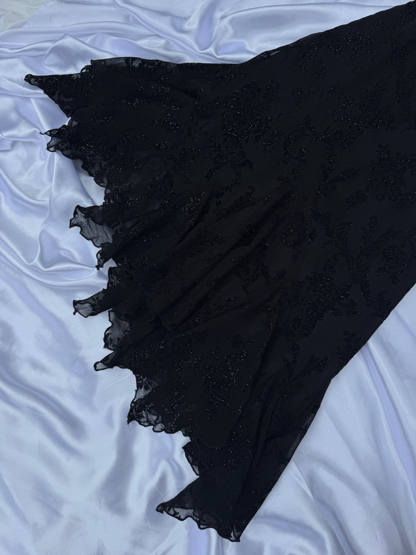Black Floral Sparkly Gothic Vintage Dress