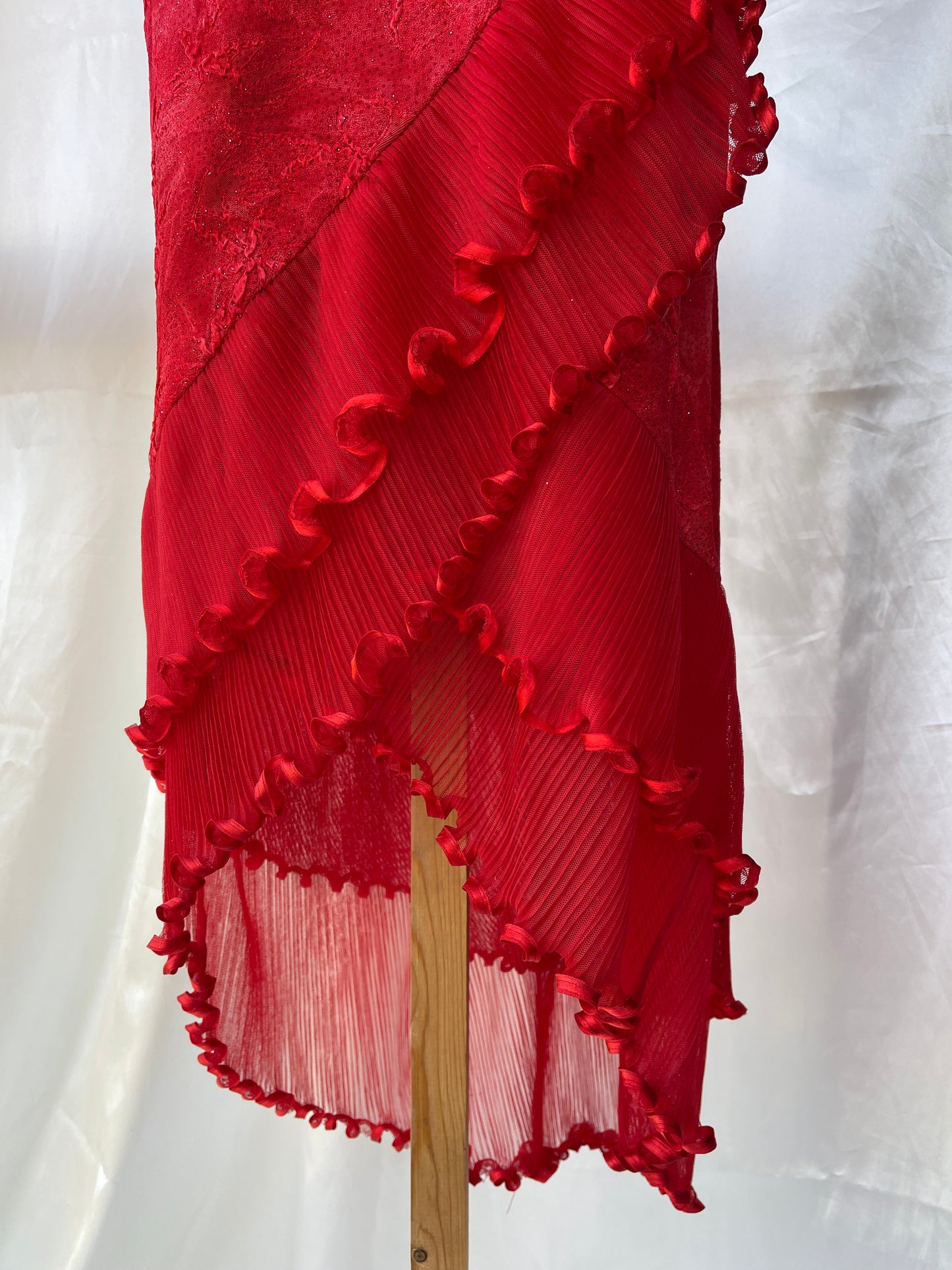 Cute Red Frill Sparkly Vintage Dress