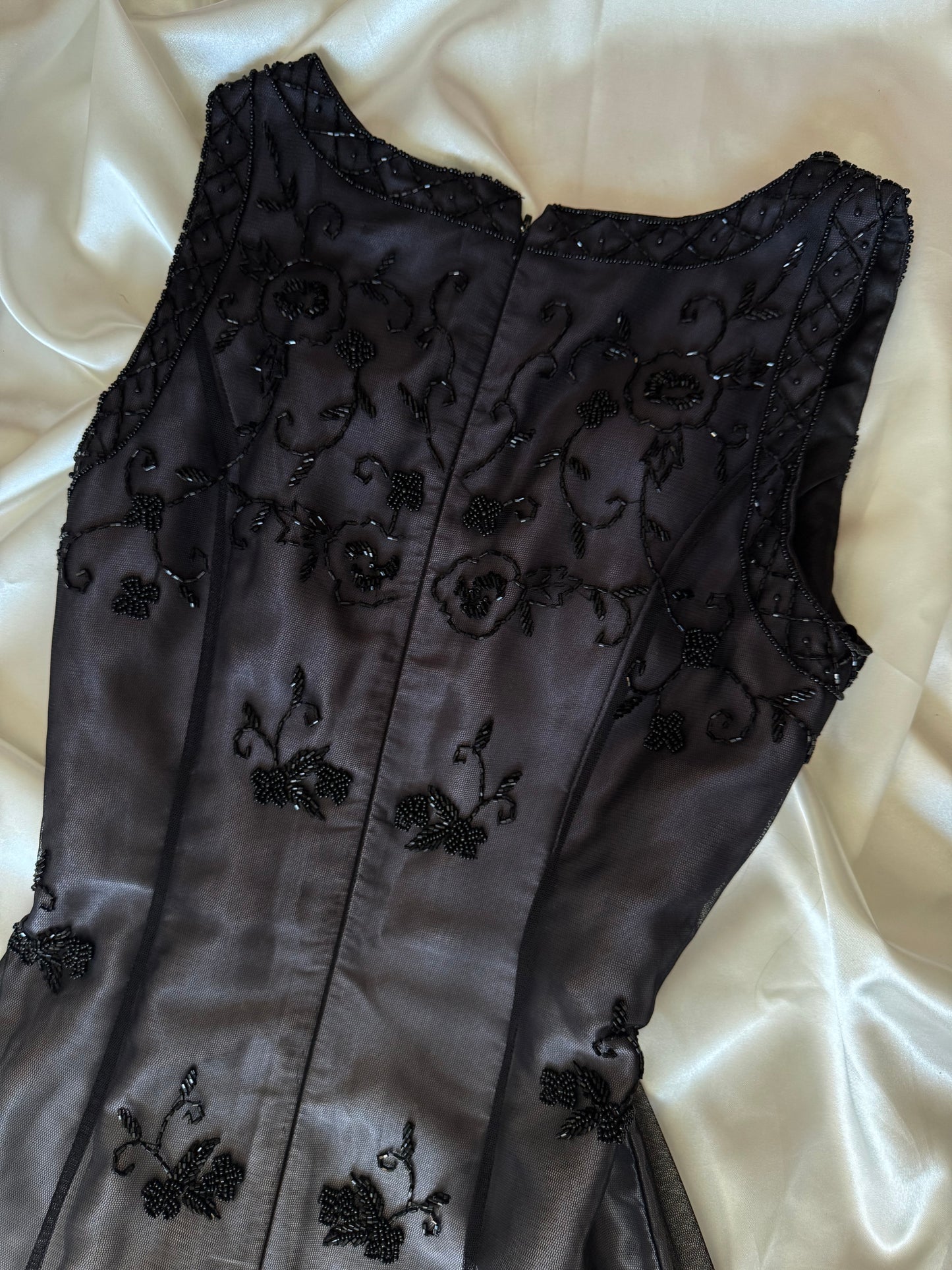 Gorgeous Gray Tulle Beaded Vintage Royal Gown