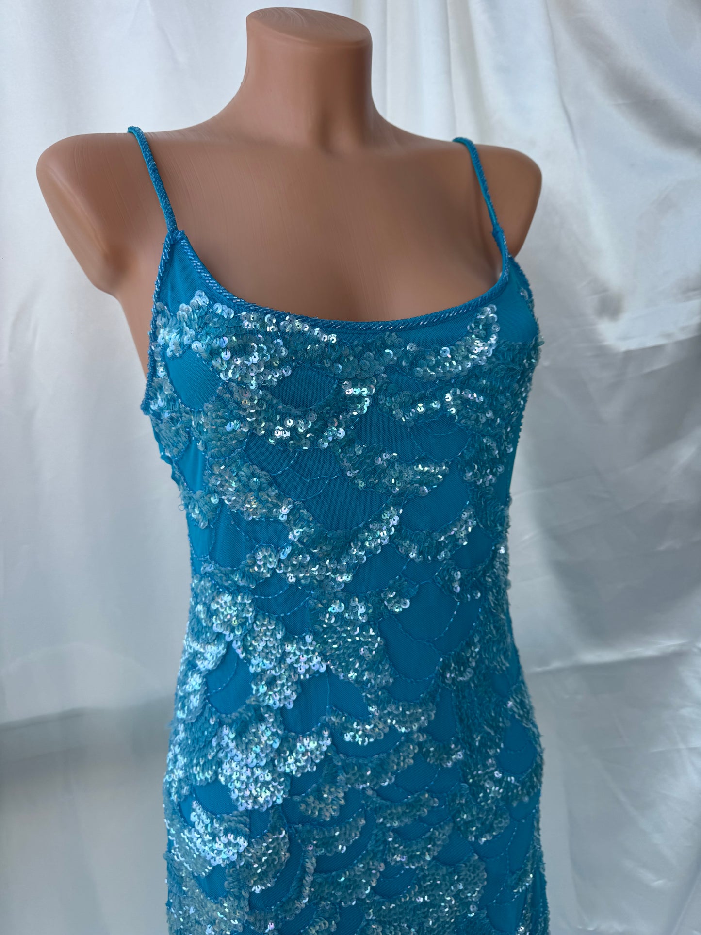 Absolutely Beautiful Sequin Light Blue Vintage Dress