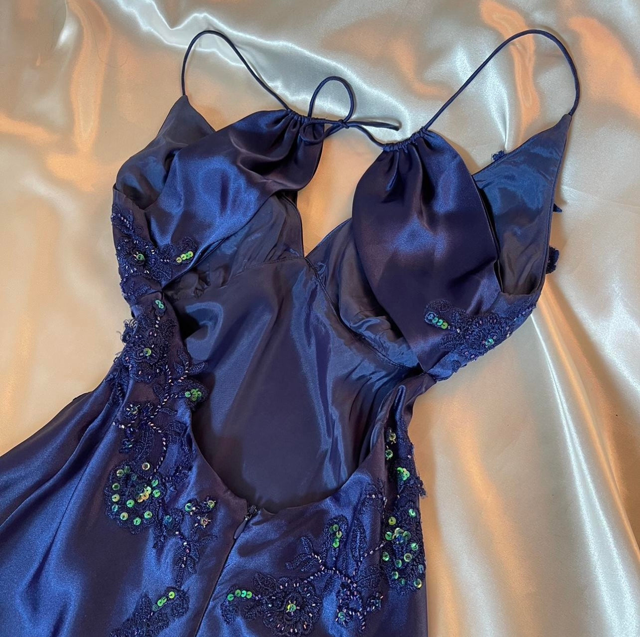 Spectacular Blue Maxi Vintage Dress