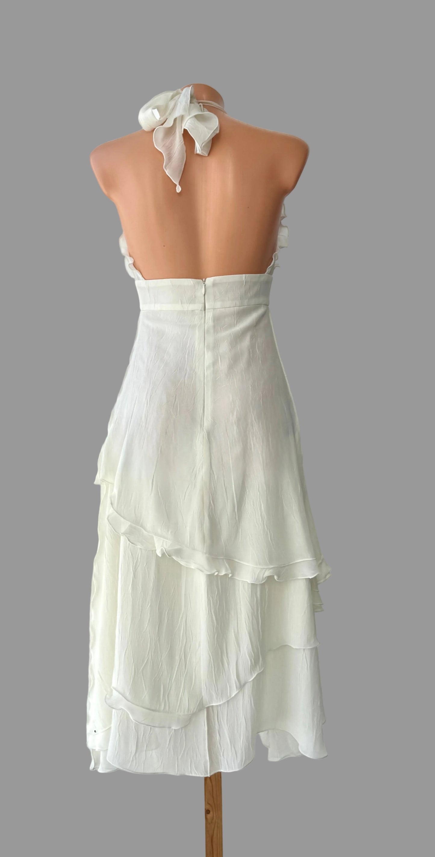 Cute White Frill Sparkly Vintage Dress