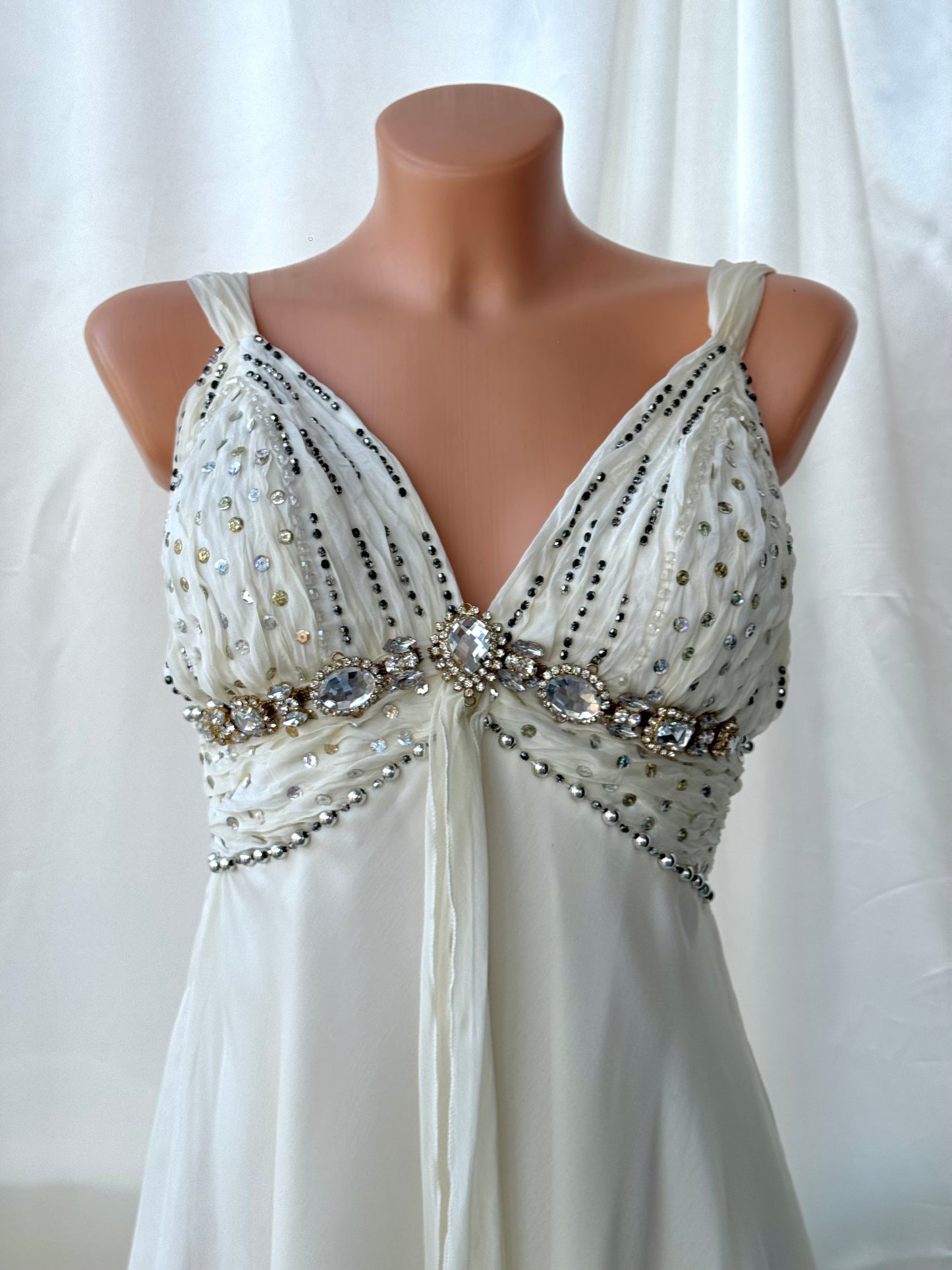 White Sparkly Vintage Dress