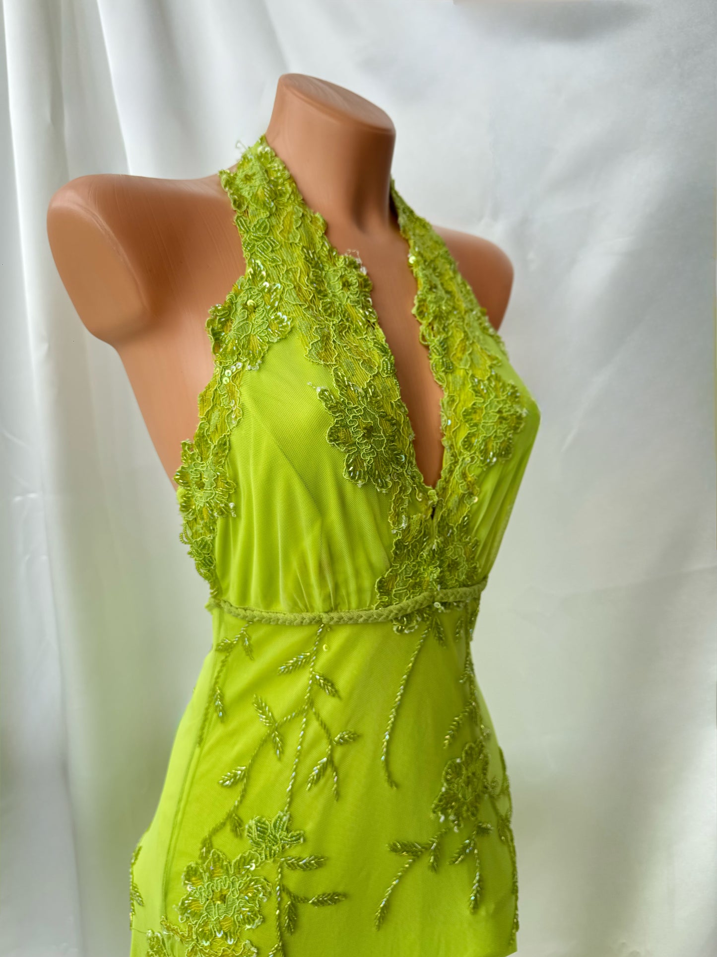 Green Beaded Lace Vintage Aftershock Summer Dress