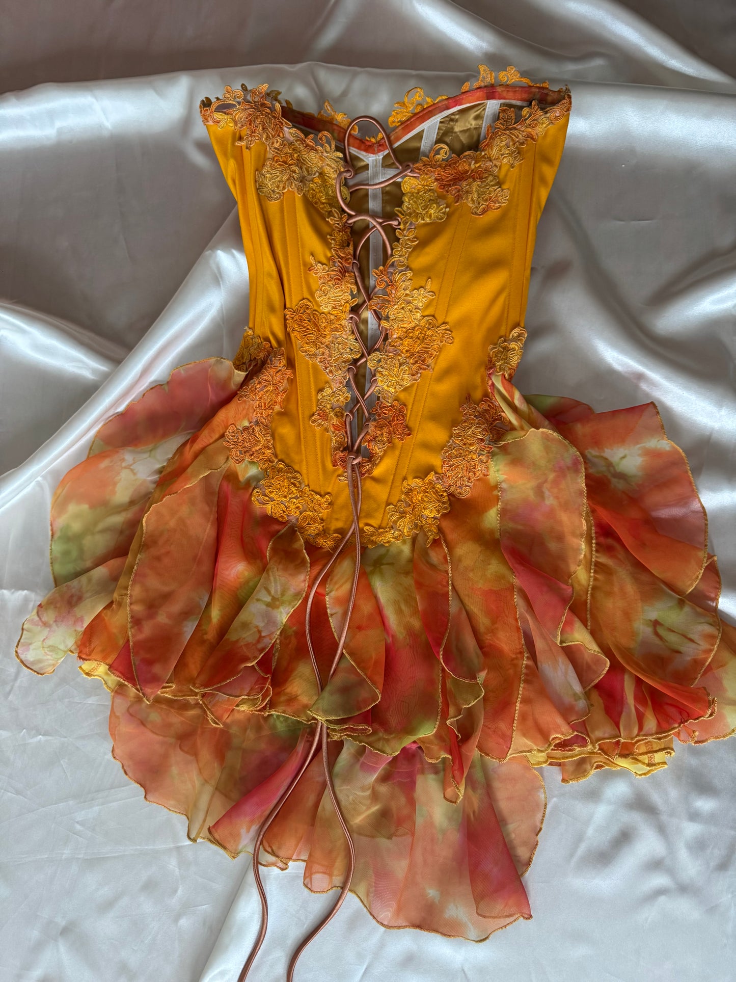 Catwalk Collection London Orange Corset Mini Dress