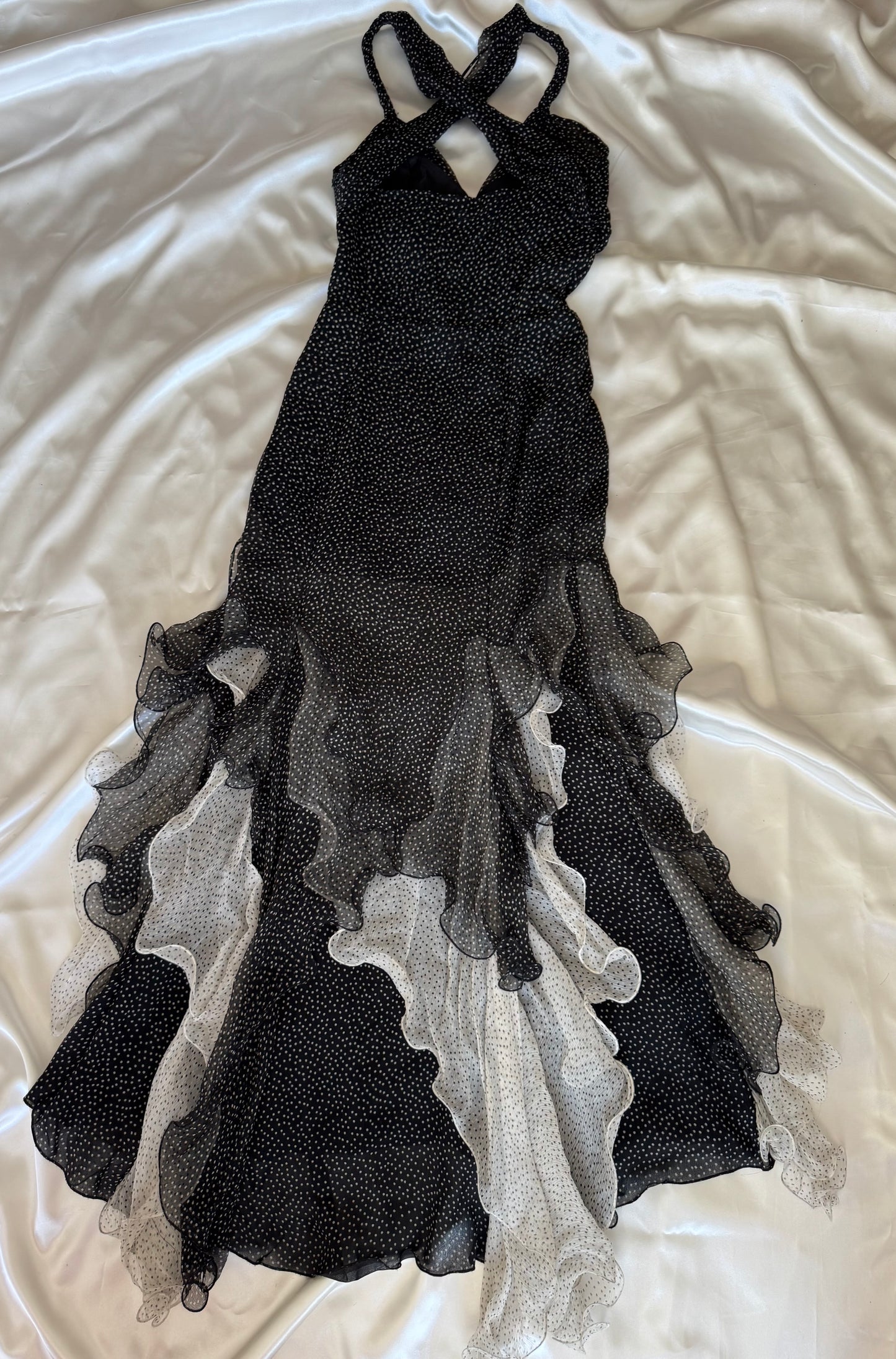 Spectacular Black Polkadot Ruffle Dress