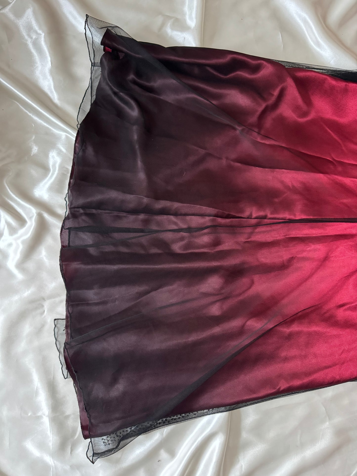 Gorgeous Red & Black Tulle Beaded Gothic Vintage Gown