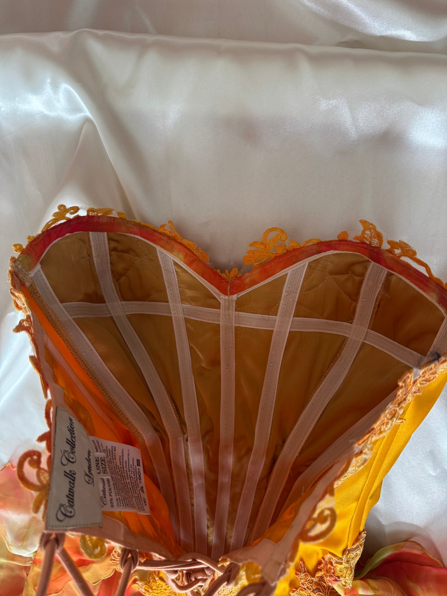 Catwalk Collection London Orange Corset Mini Dress