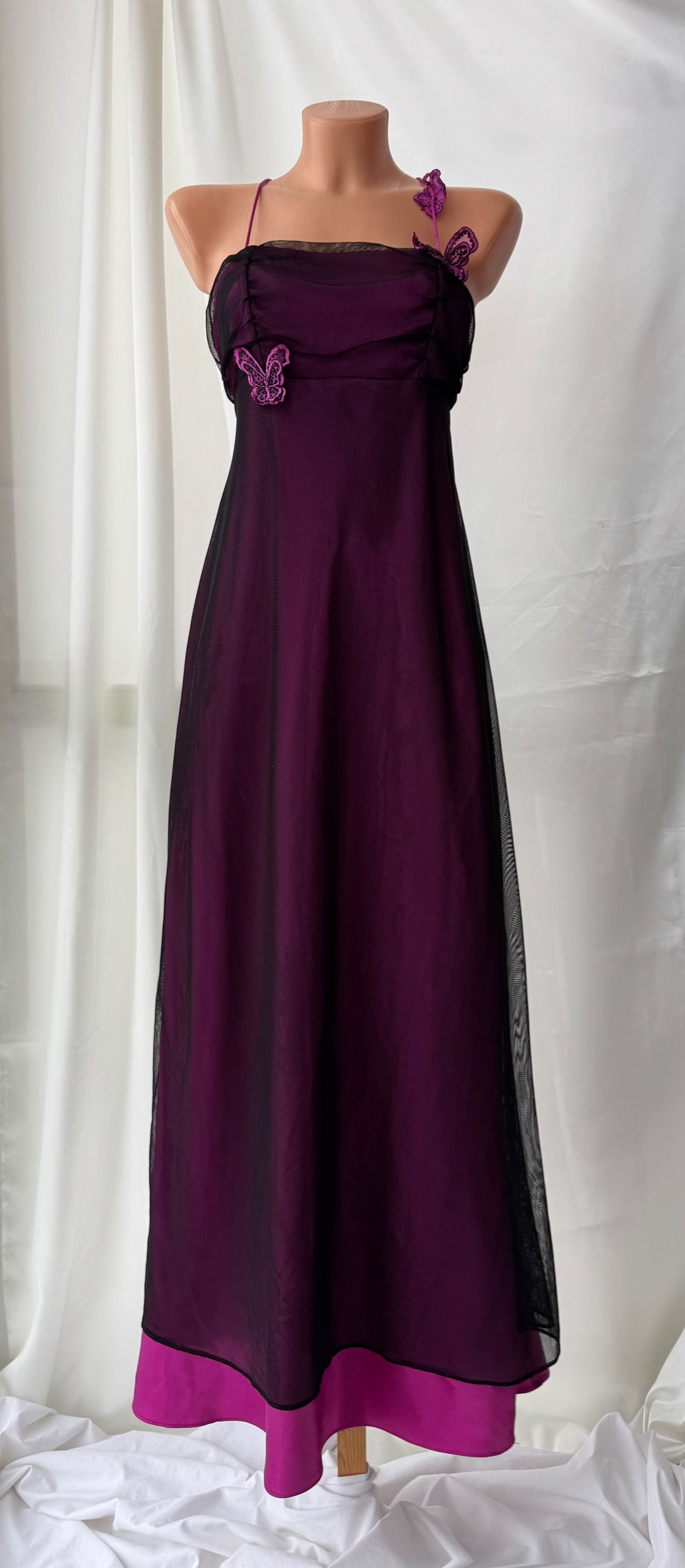 Gorgeous Purple Butterfly Vintage Royal Gown