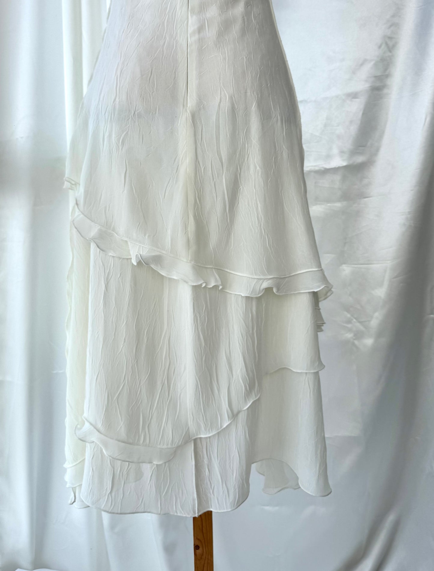 Cute White Frill Sparkly Vintage Dress