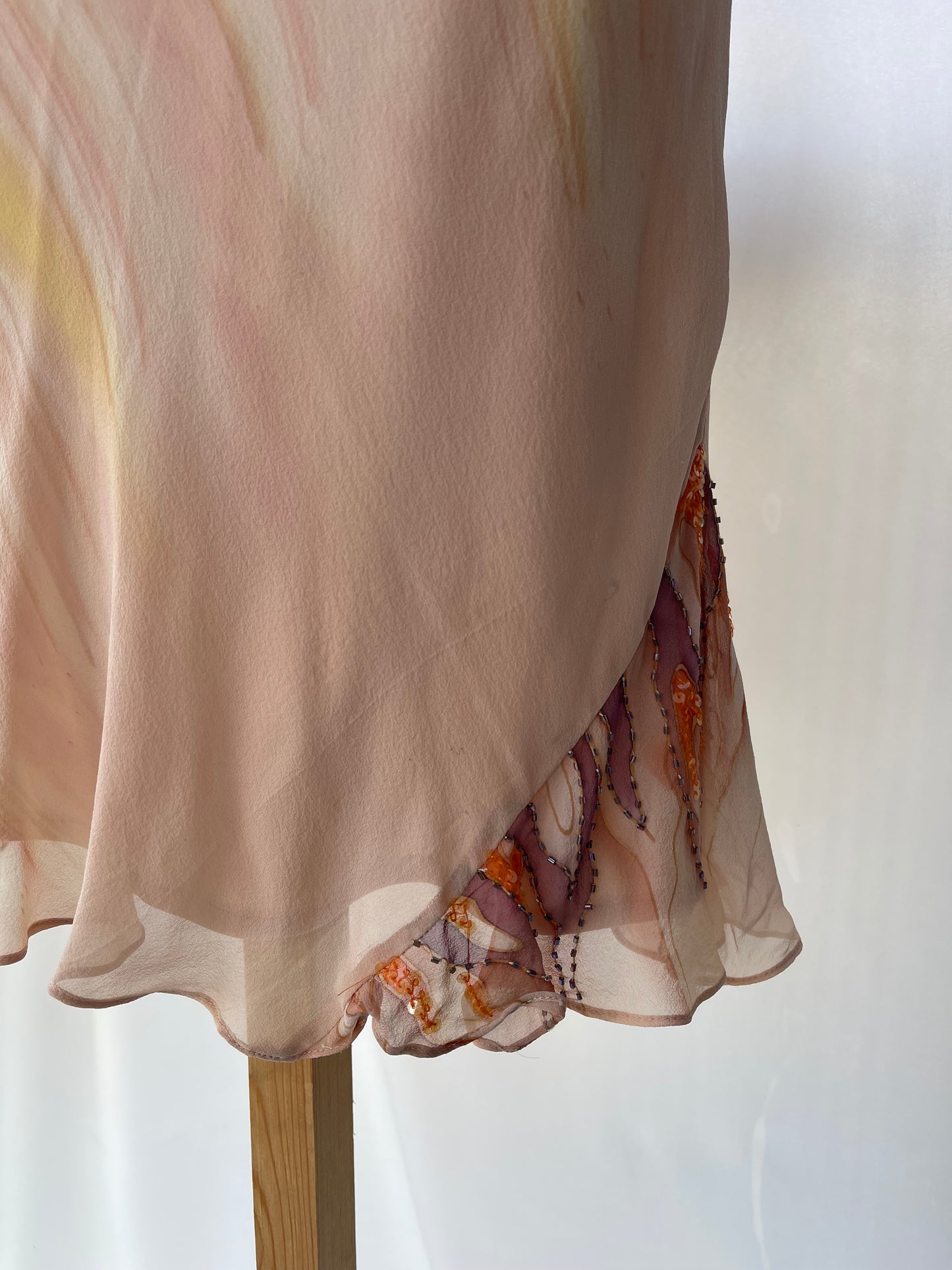 Spectacular Brown Beaded Silk Dress