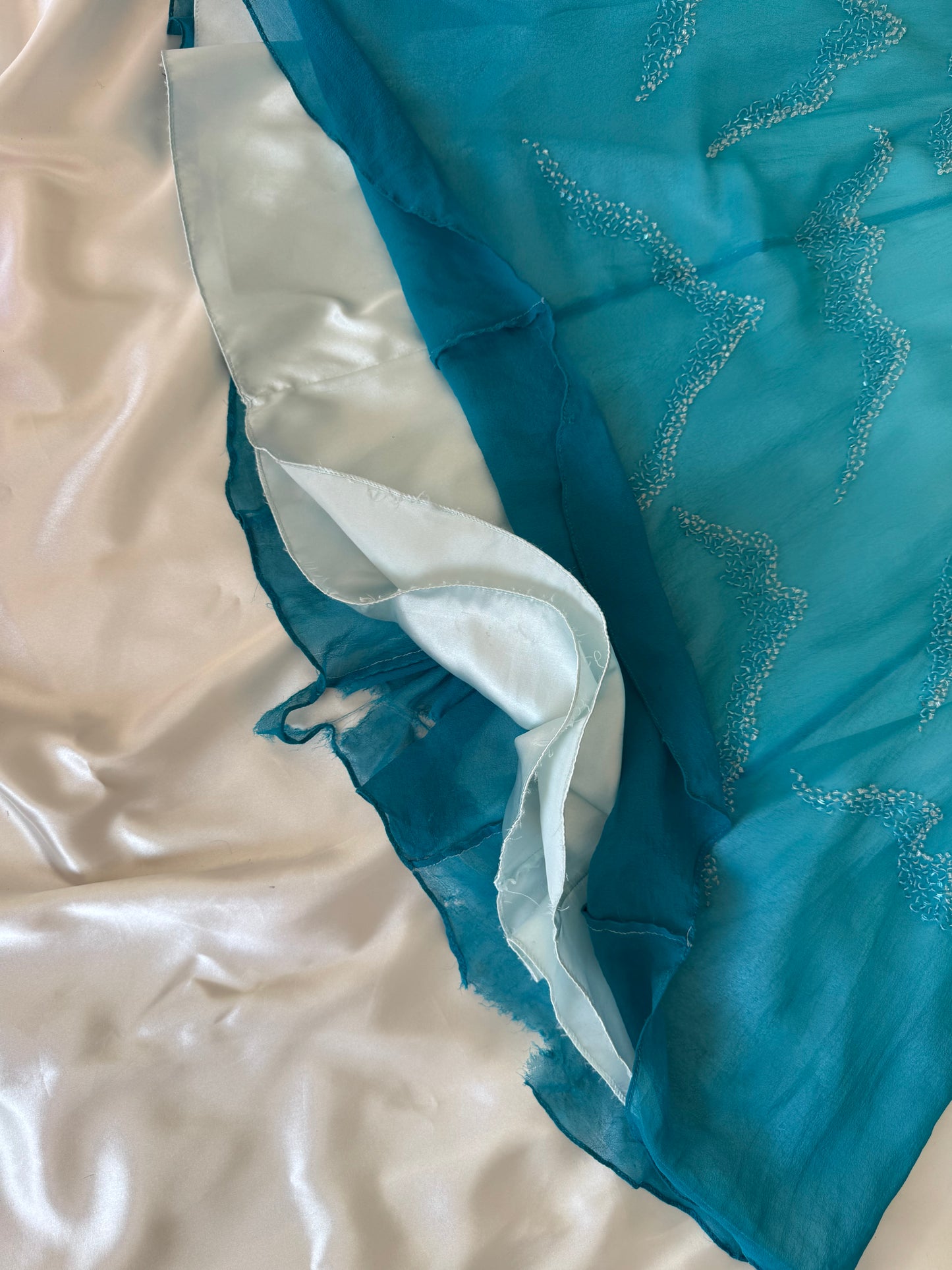 Enchanting Blue Silk Beaded Vintage Dress - REPAIR & RESTORE