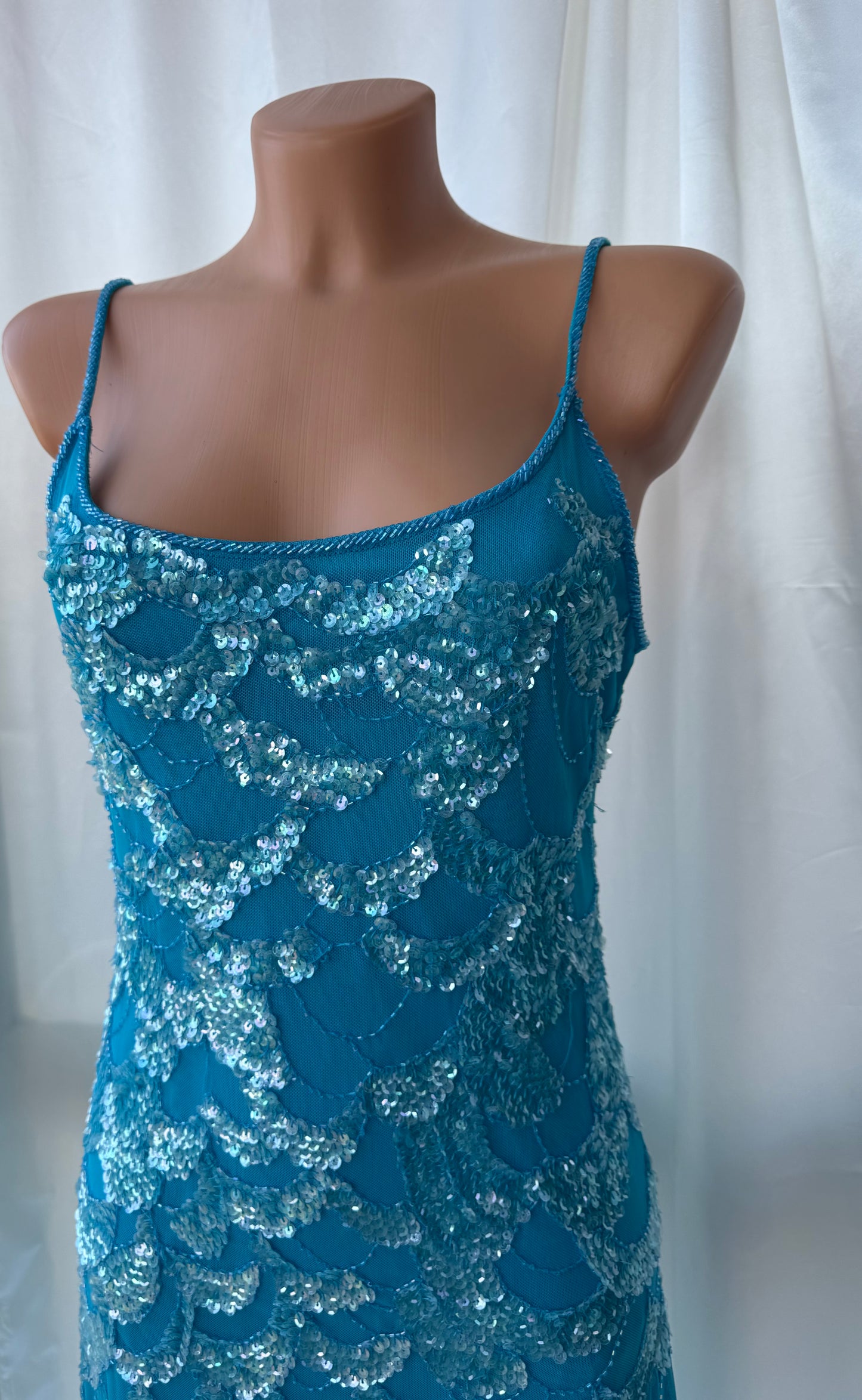 Absolutely Beautiful Sequin Light Blue Vintage Dress