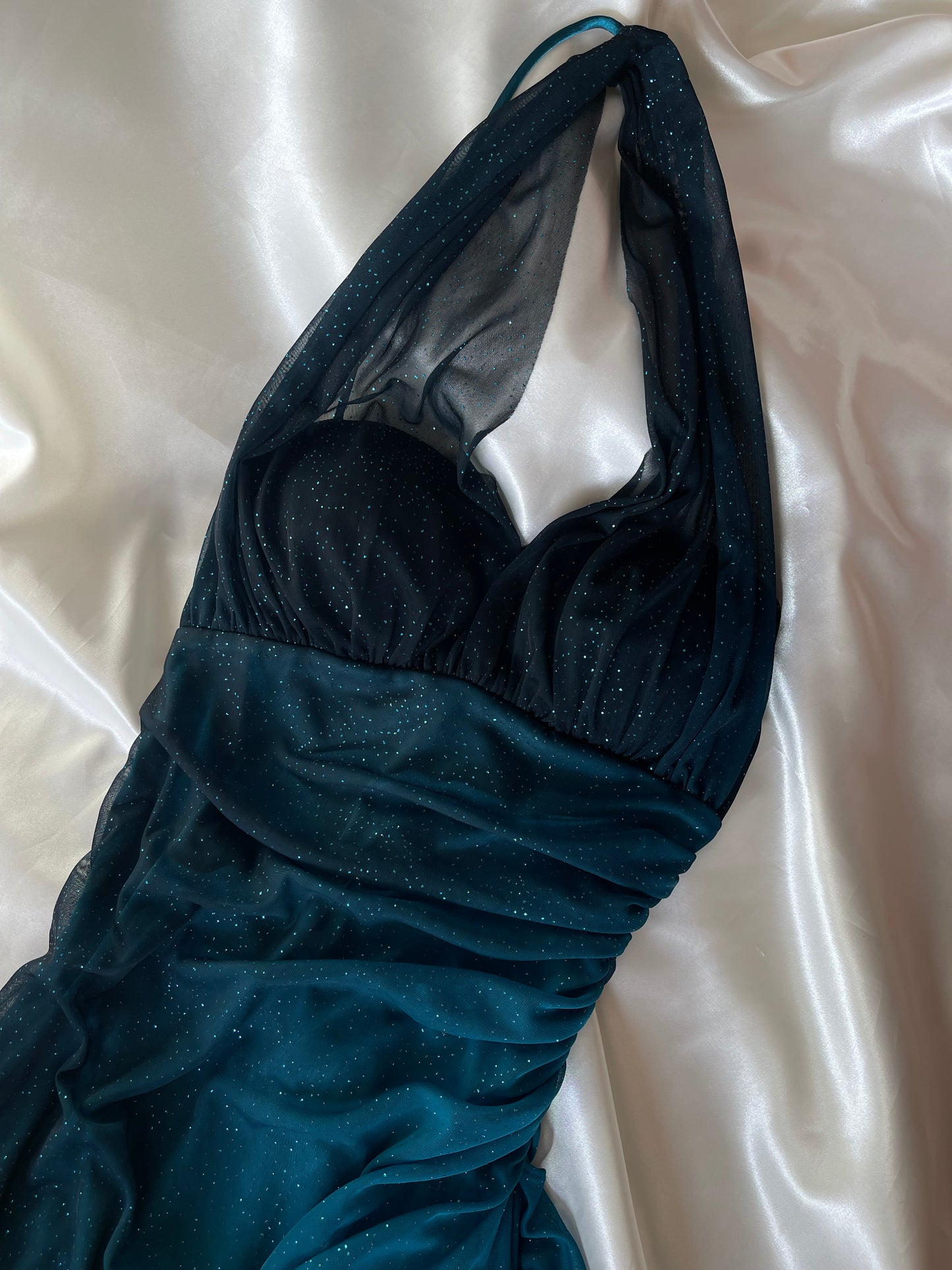 Sparkly Ombre Turquoise Vintage Dress