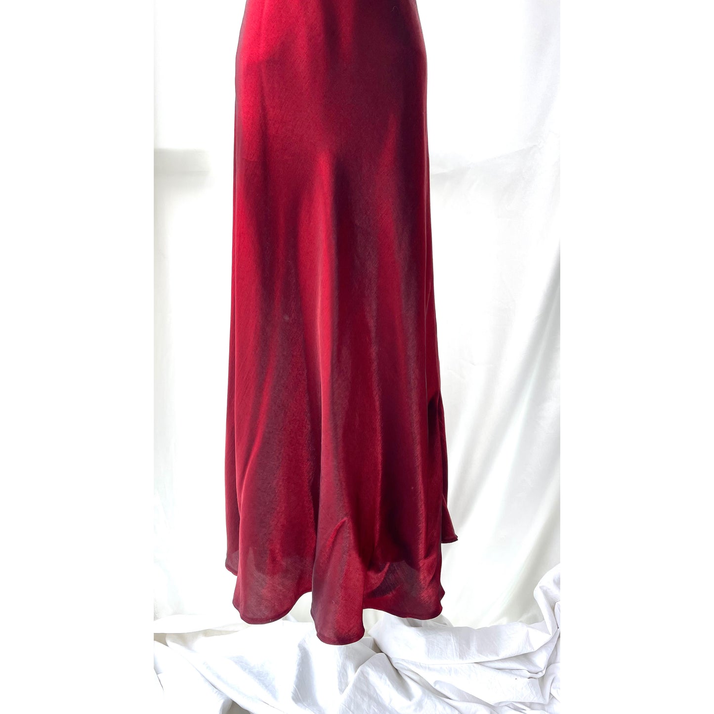 Dark Red Vampy Long Vintage Satin Gown