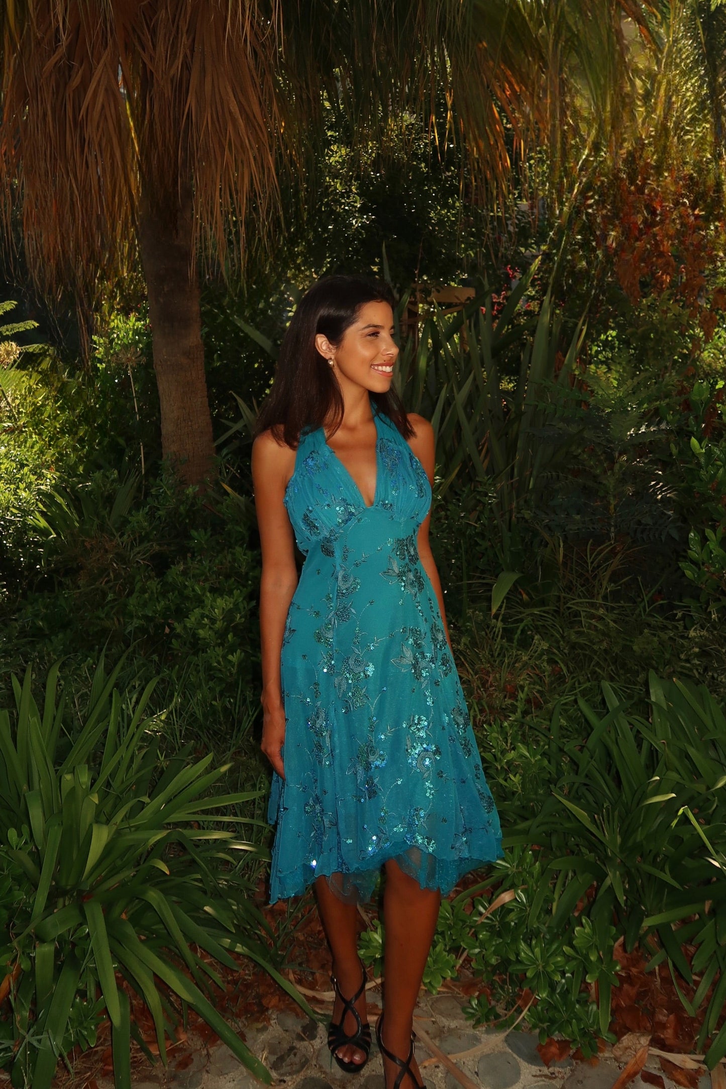 Spectacular Blue Mini Beaded Dress