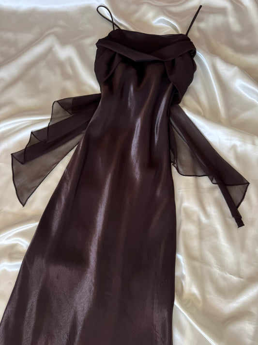 Elegant Brown Vintage Dress