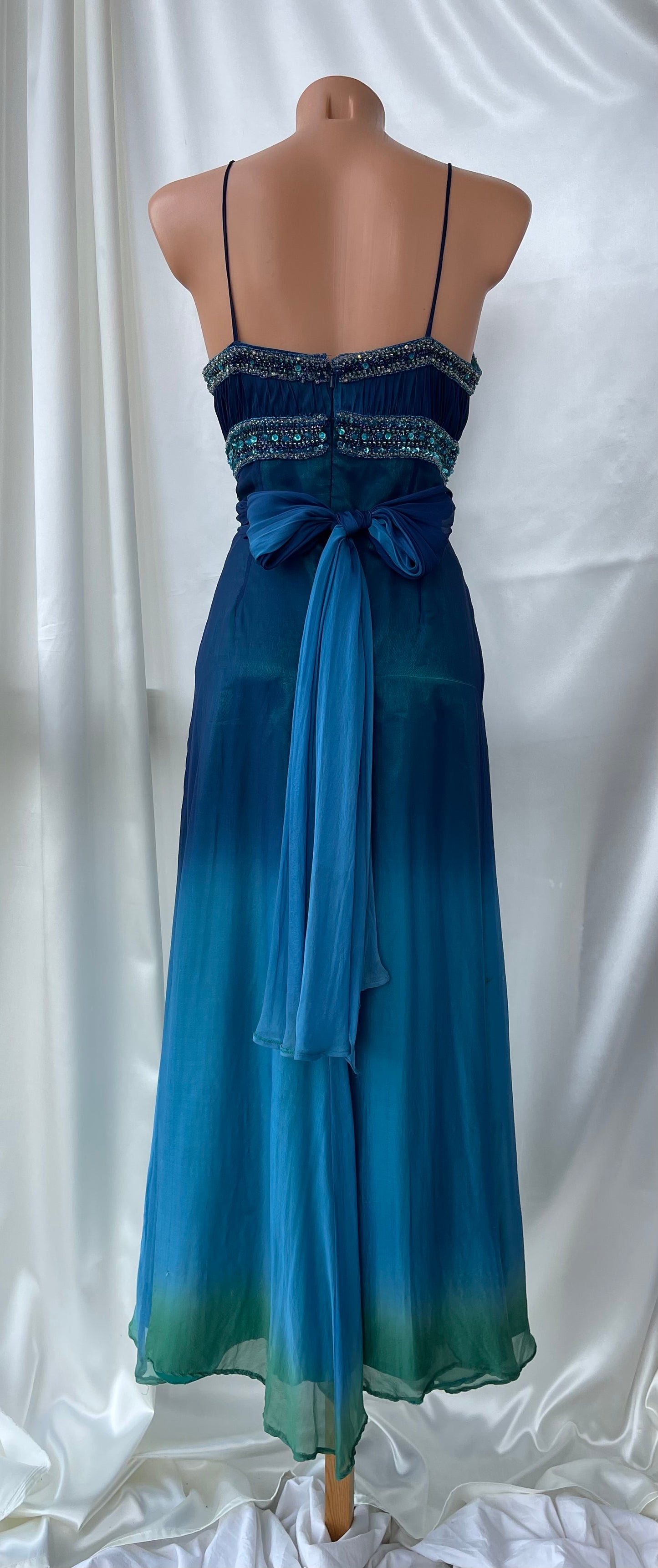 Blue Beaded Princess Jasmin Vintage Dress
