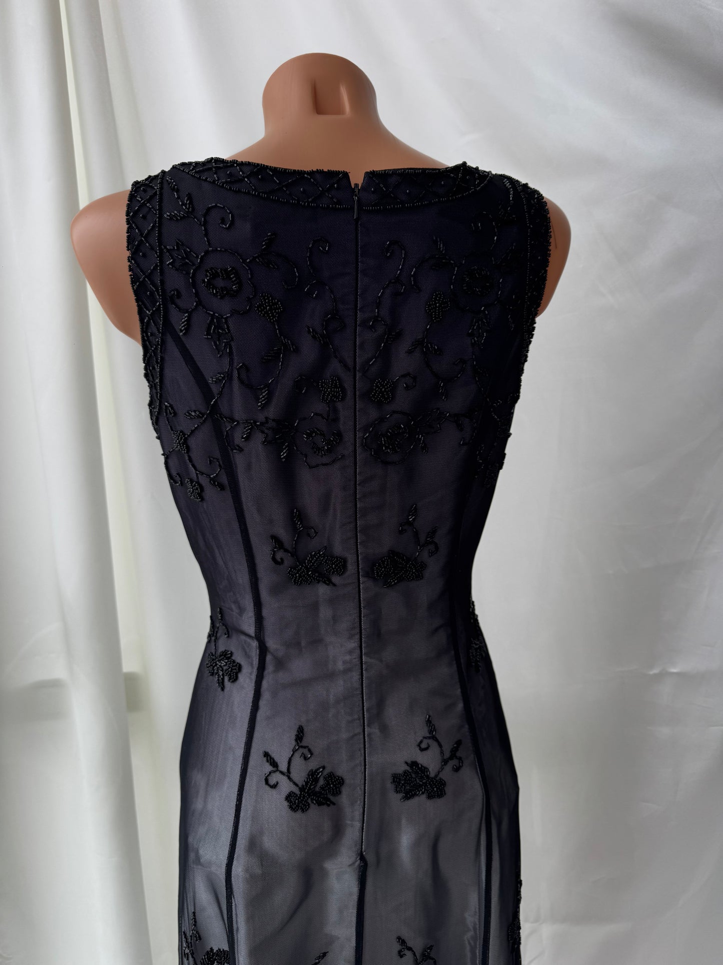 Gorgeous Gray Tulle Beaded Vintage Royal Gown