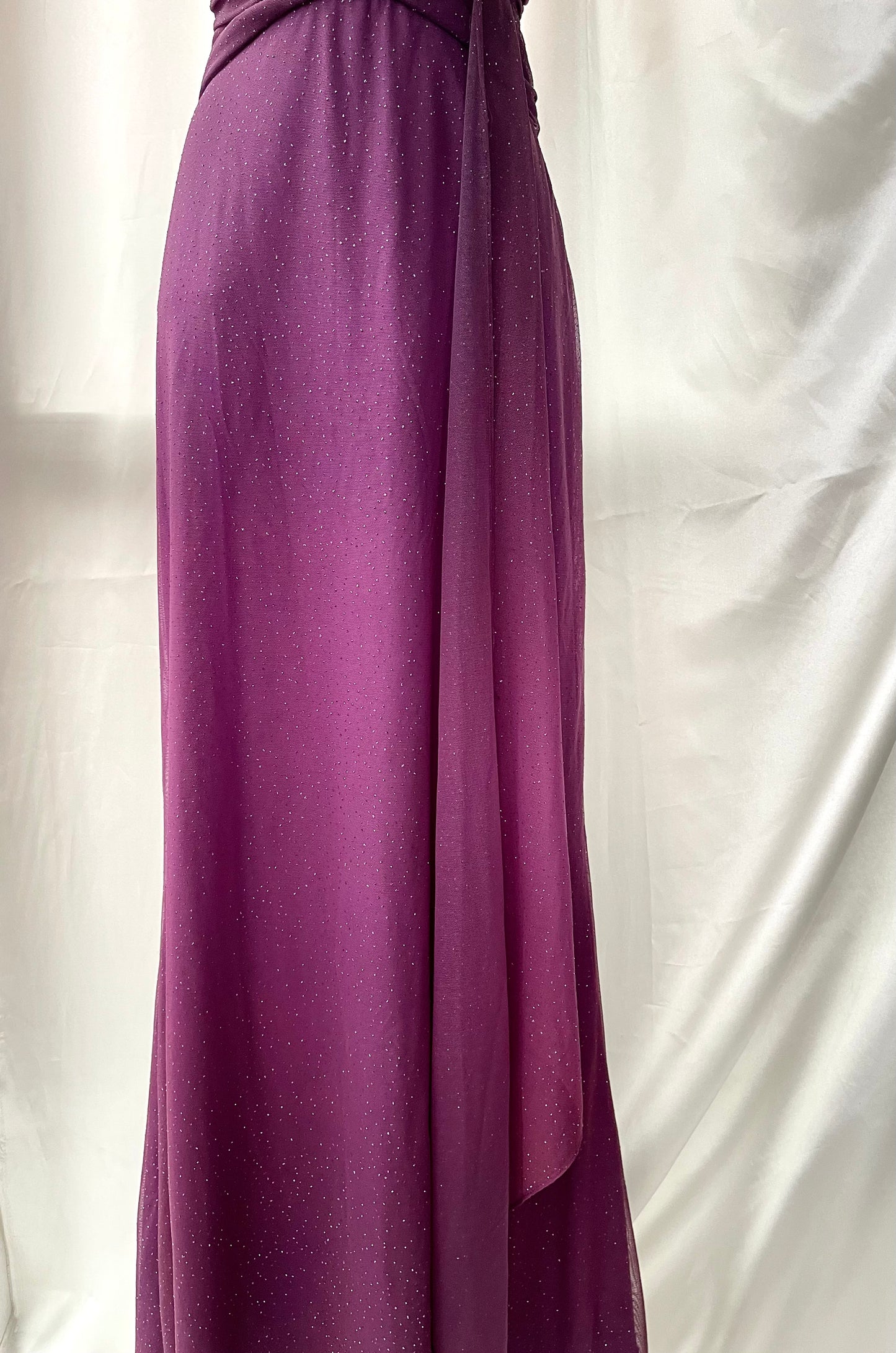 Sparkly Purple Halter Neck Vintage Dress