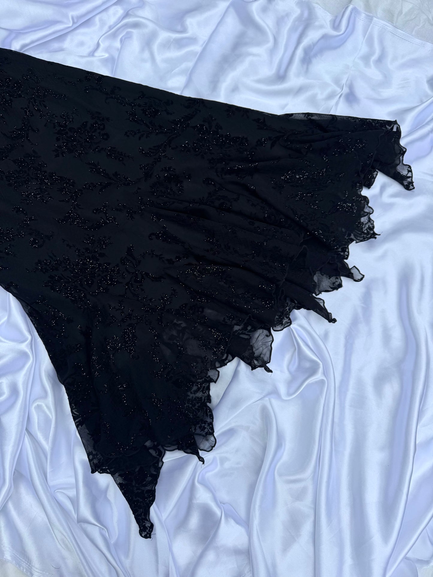 Black Floral Sparkly Gothic Vintage Dress