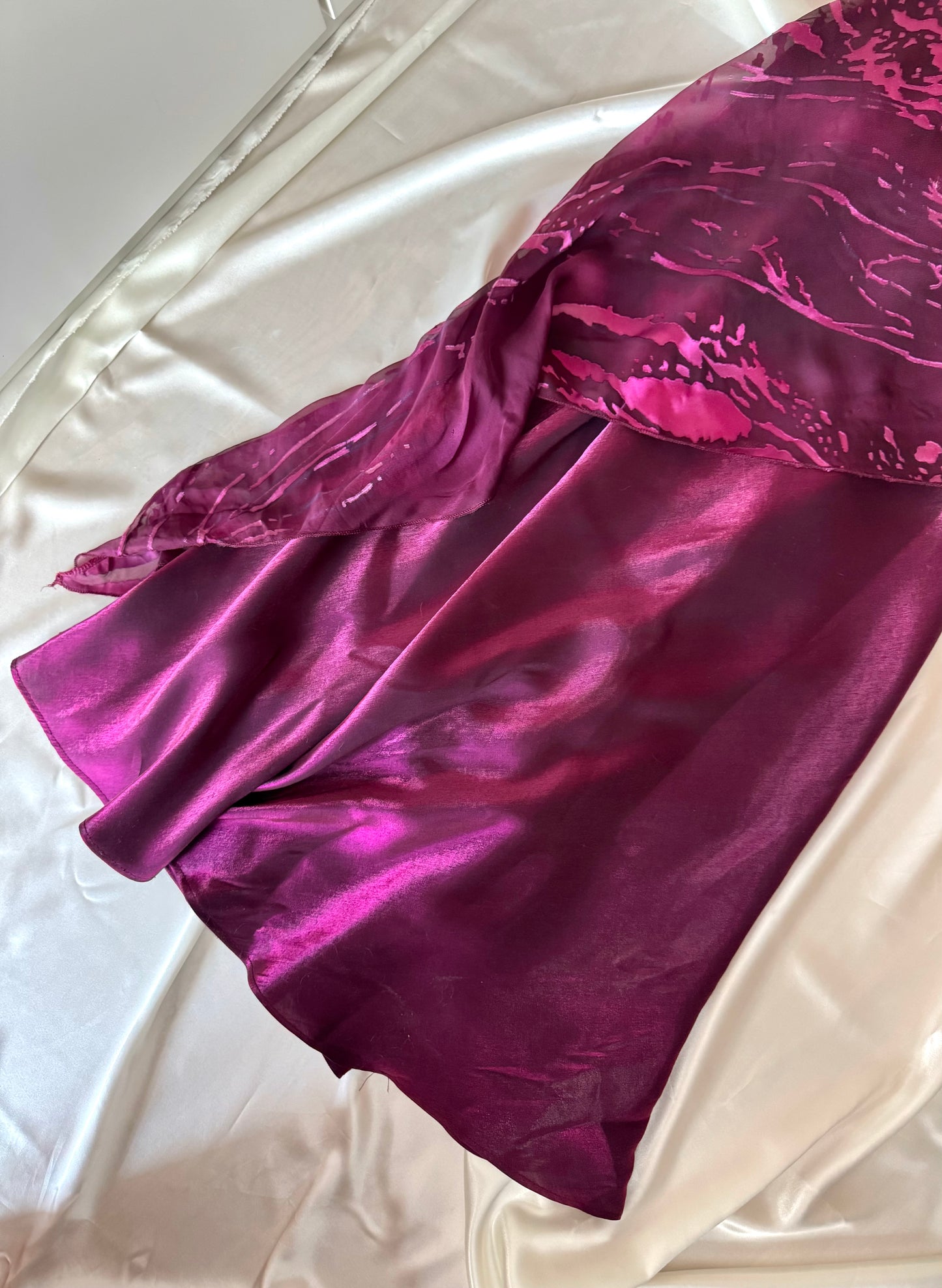 Dark Burgundy Vampy Long Vintage Satin Gown