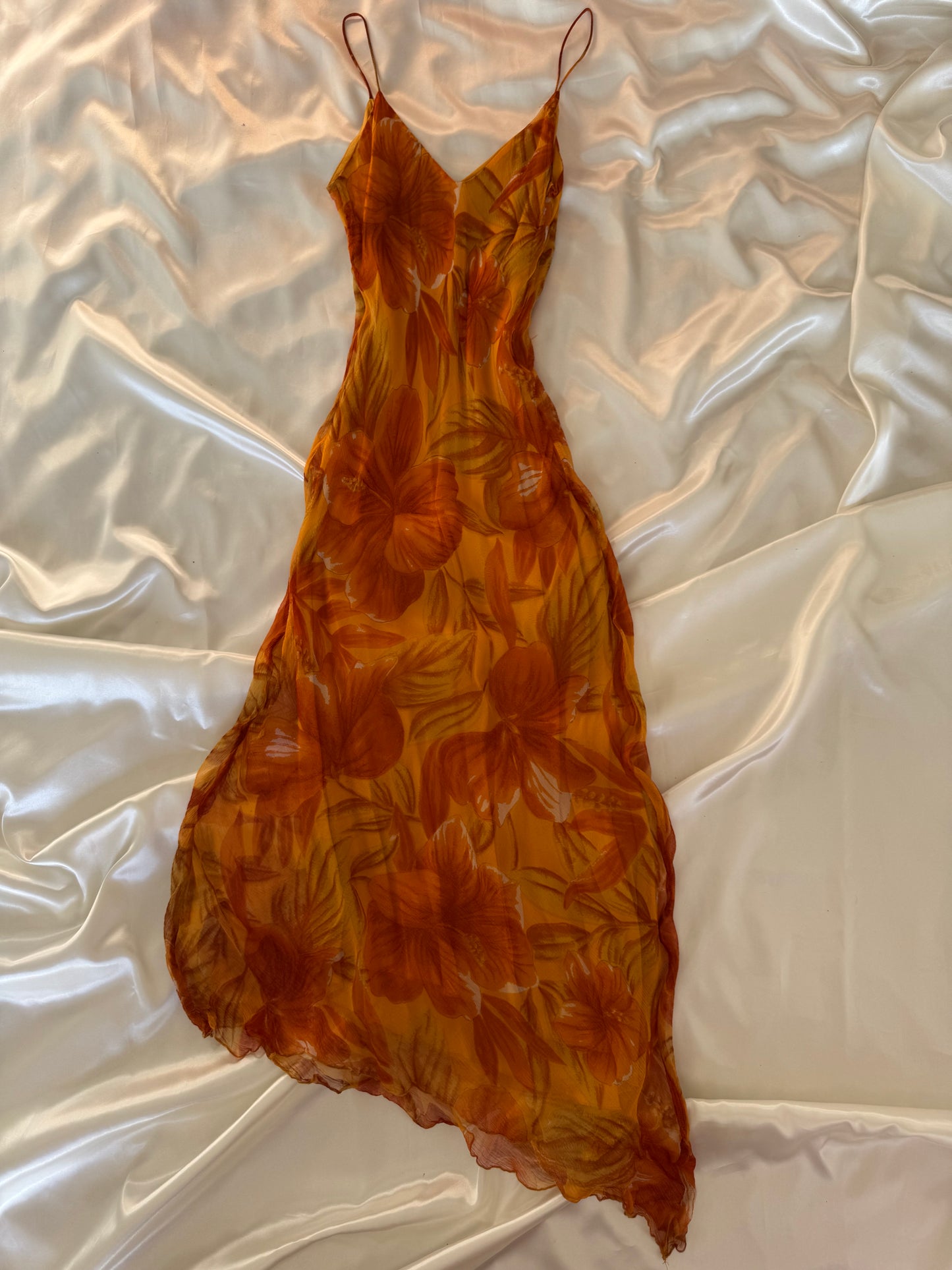 Orange Vintage Tropical Dress