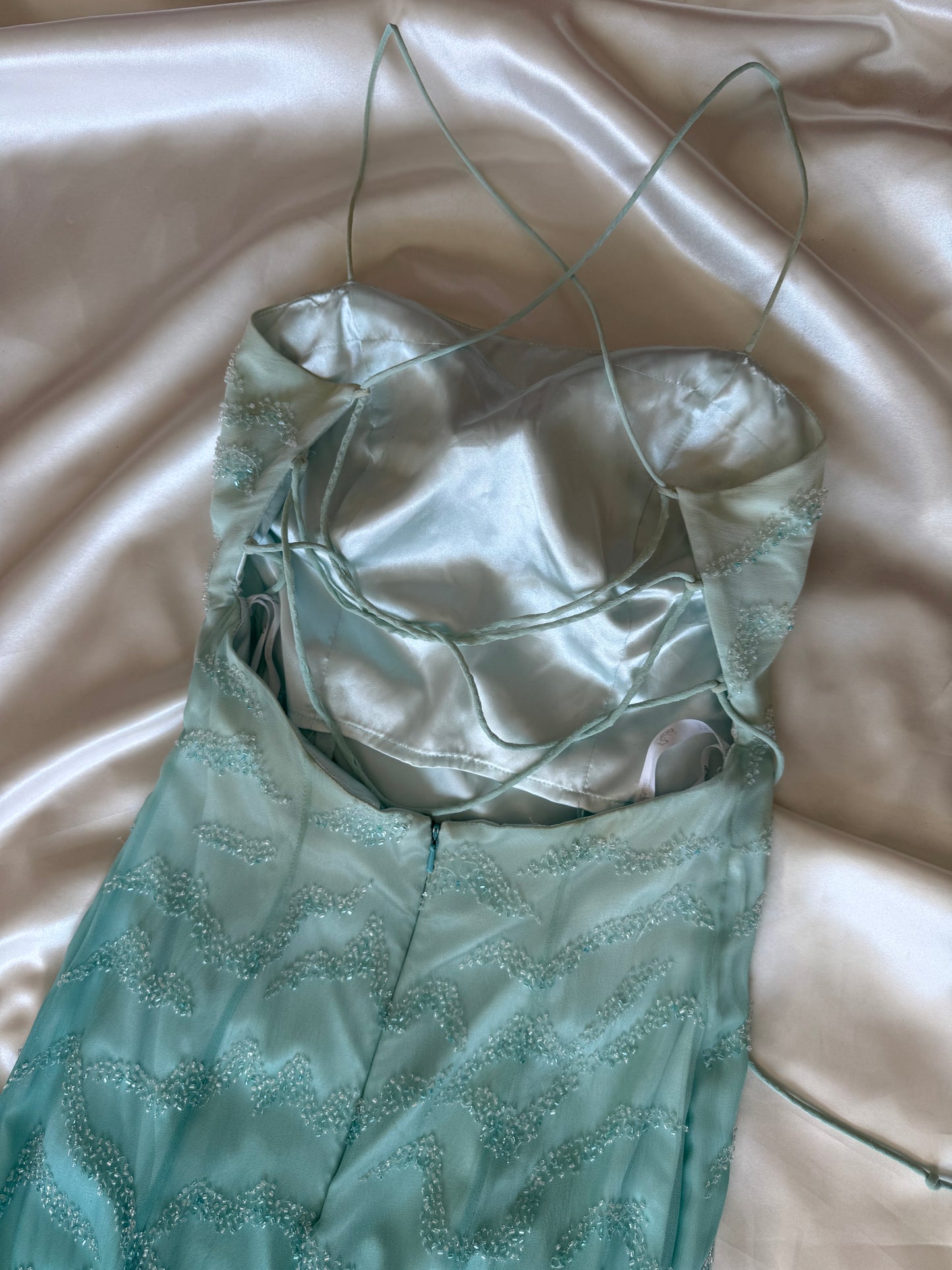 Enchanting Blue Silk Beaded Vintage Dress - REPAIR & RESTORE