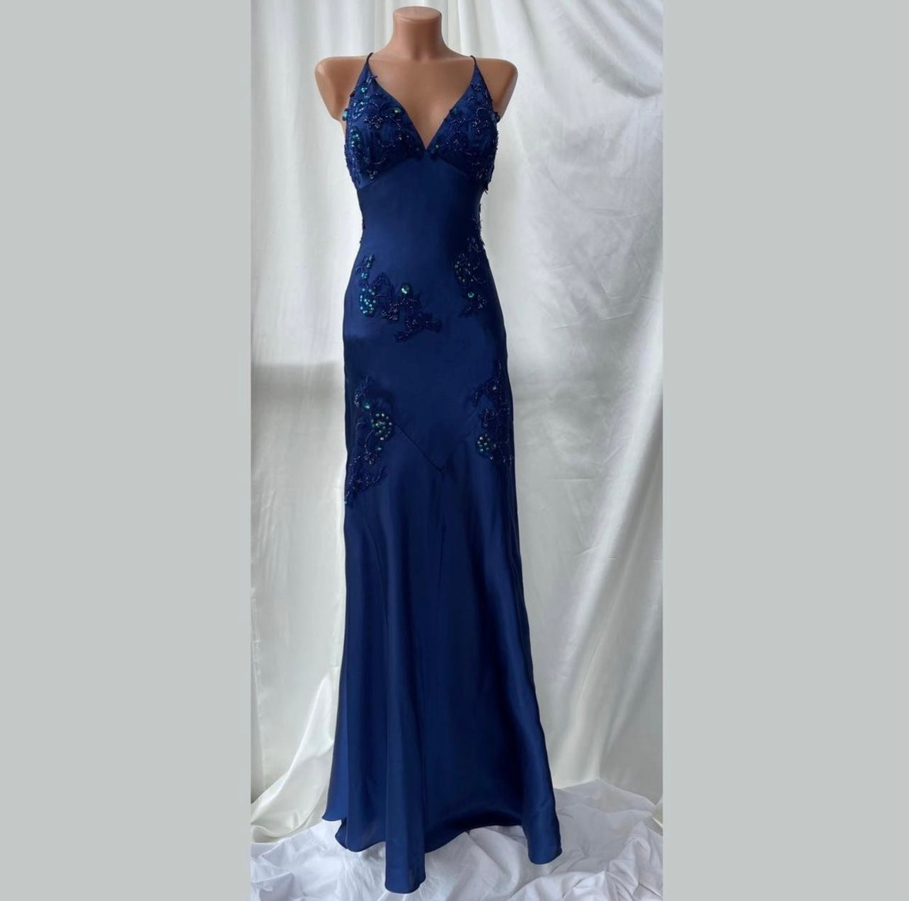 Spectacular Blue Maxi Vintage Dress