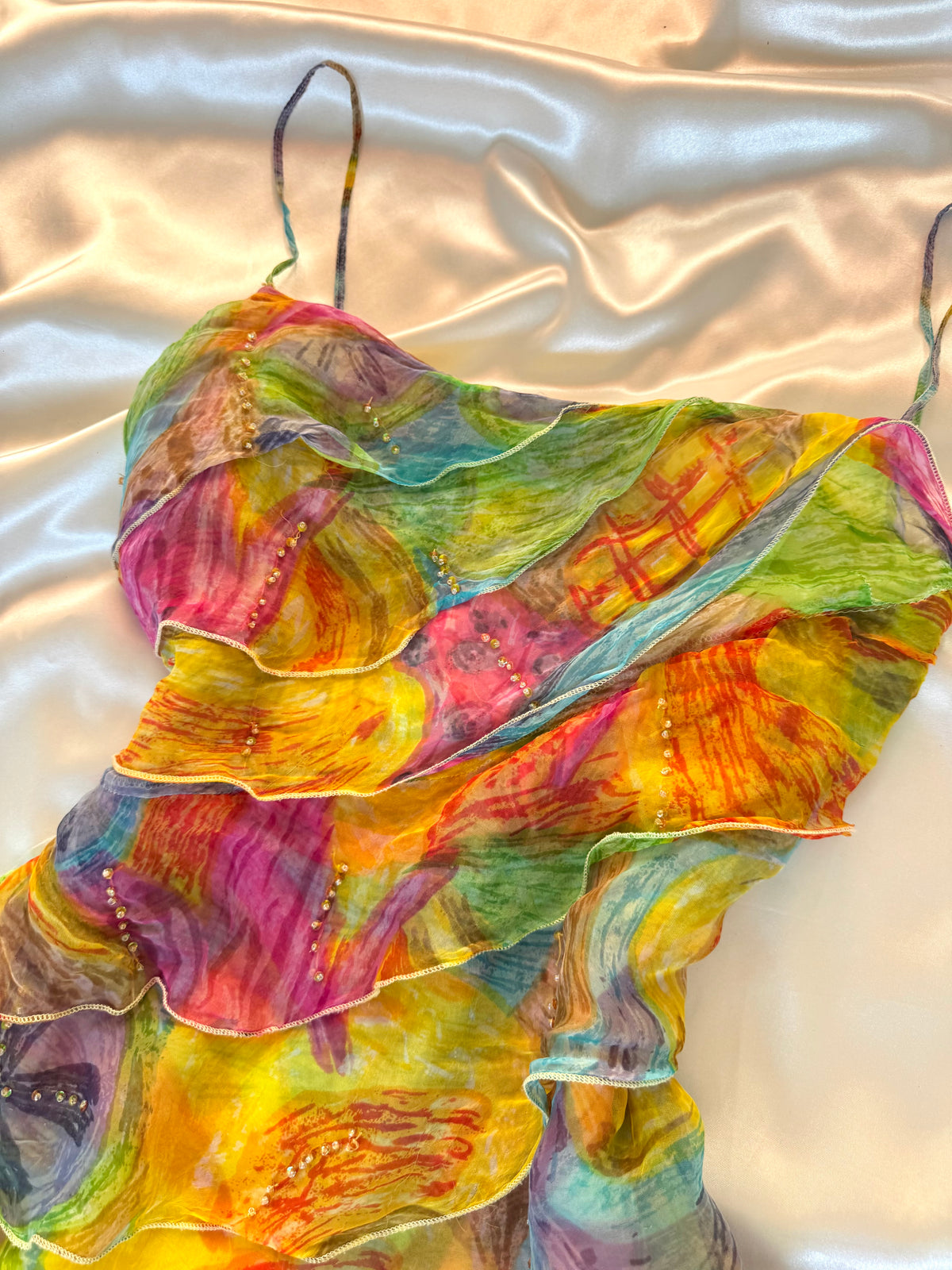 Colorful Floral Mini Rene Derhy Vintage dress