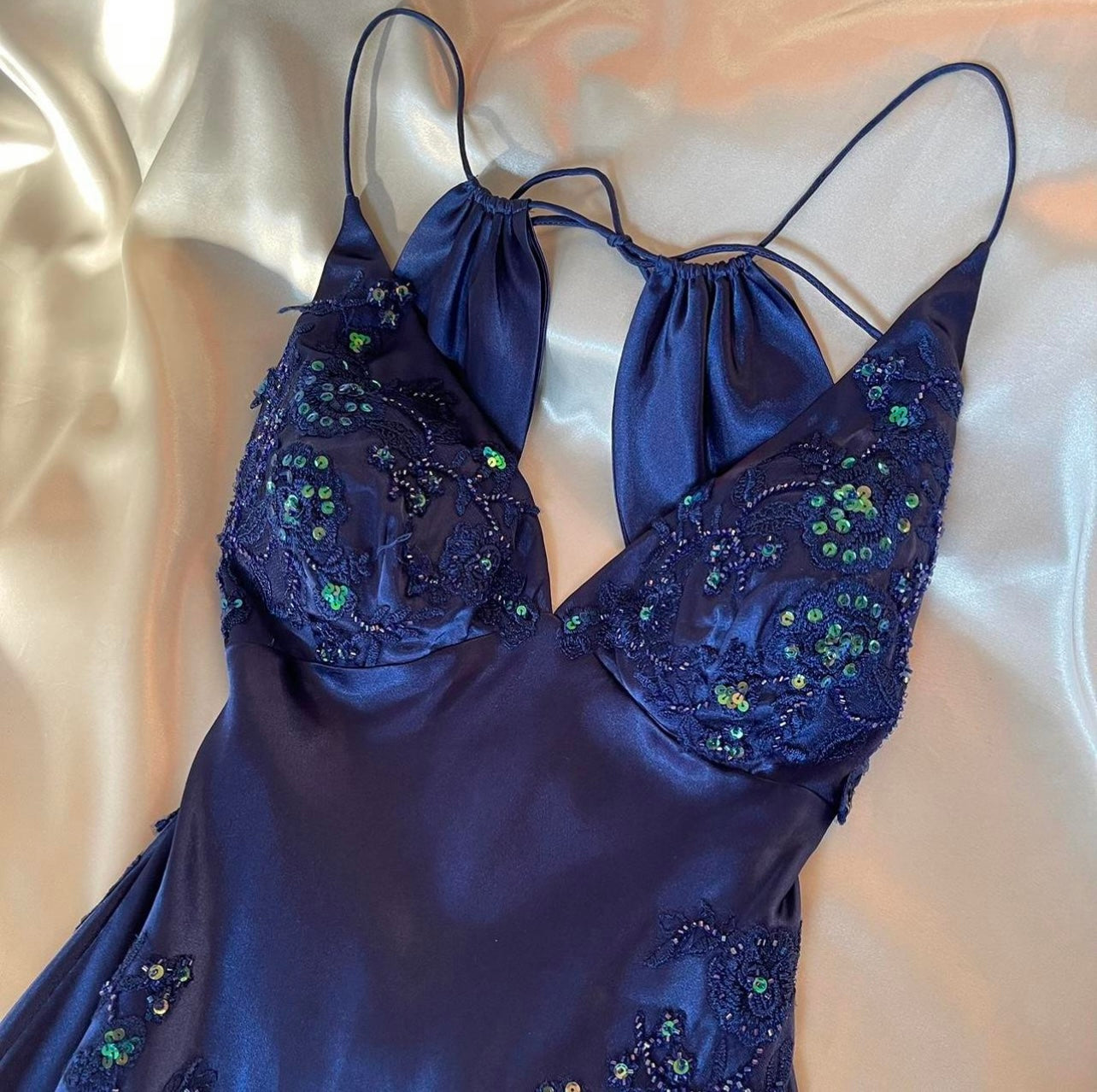 Spectacular Blue Maxi Vintage Dress