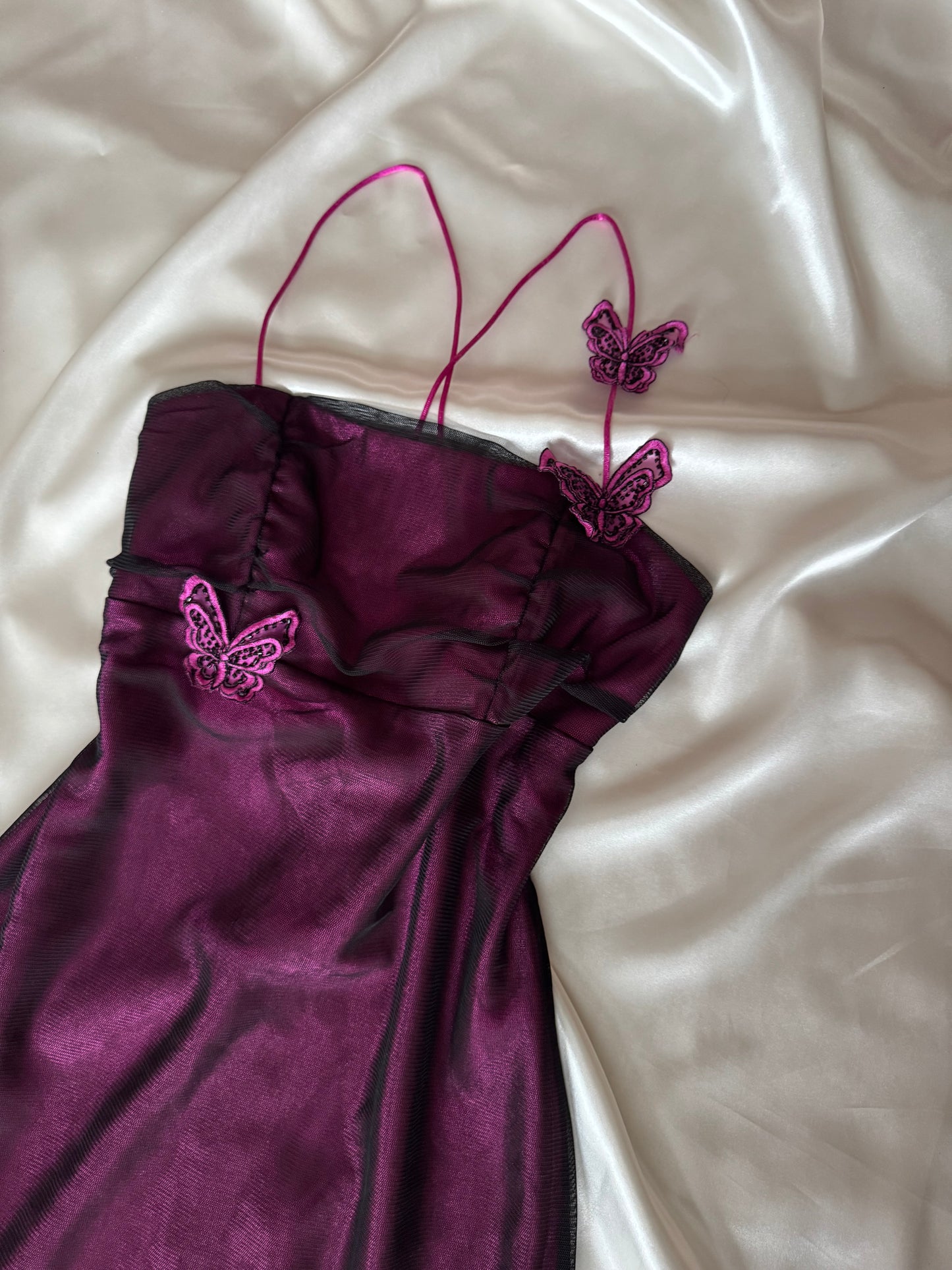 Gorgeous Purple Butterfly Vintage Royal Gown