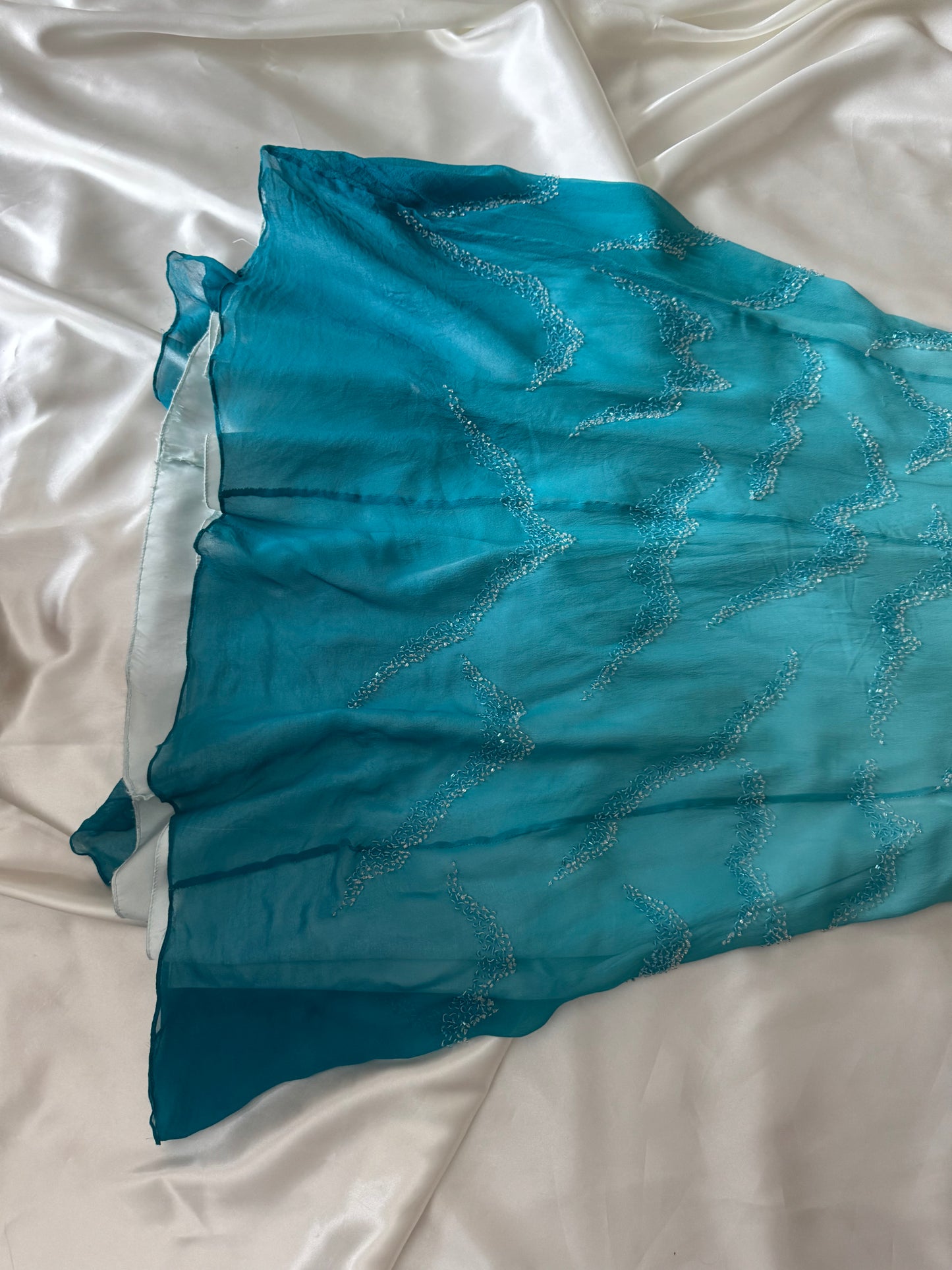 Enchanting Blue Silk Beaded Vintage Dress - REPAIR & RESTORE